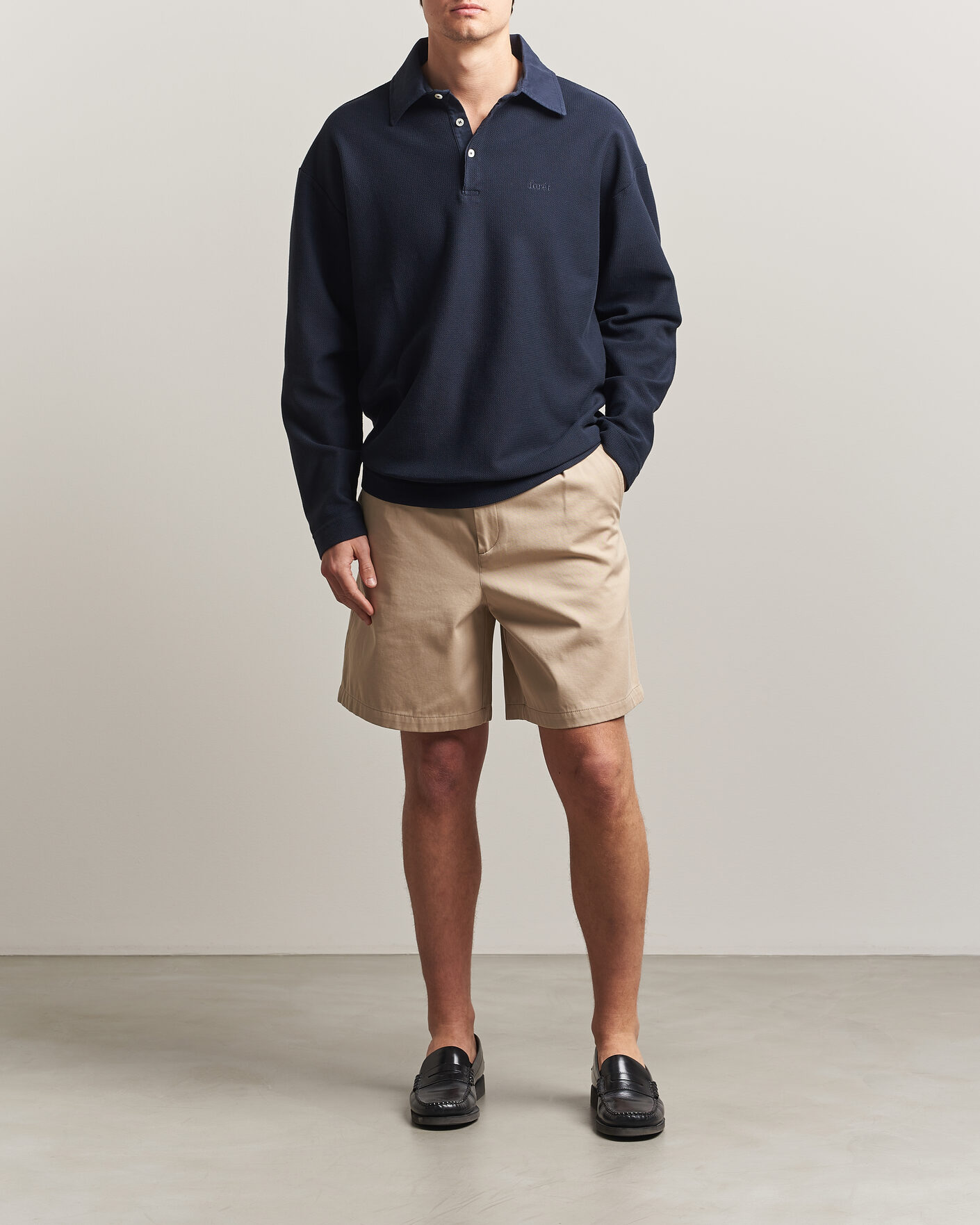 Heren | Truien | Forét | Herb Textured Knit Polo Navy
