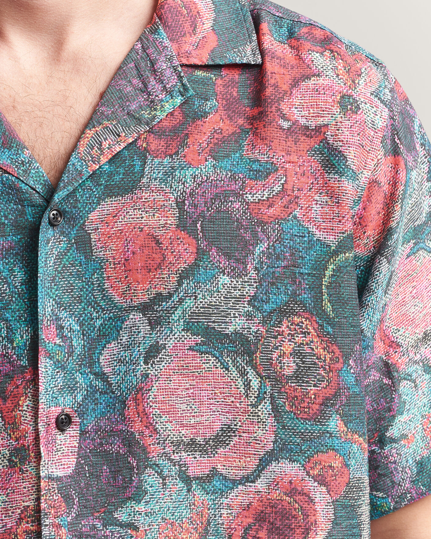 Heren | Overhemden | LES DEUX | Bouquet AOP Short Sleeve Shirt Multi