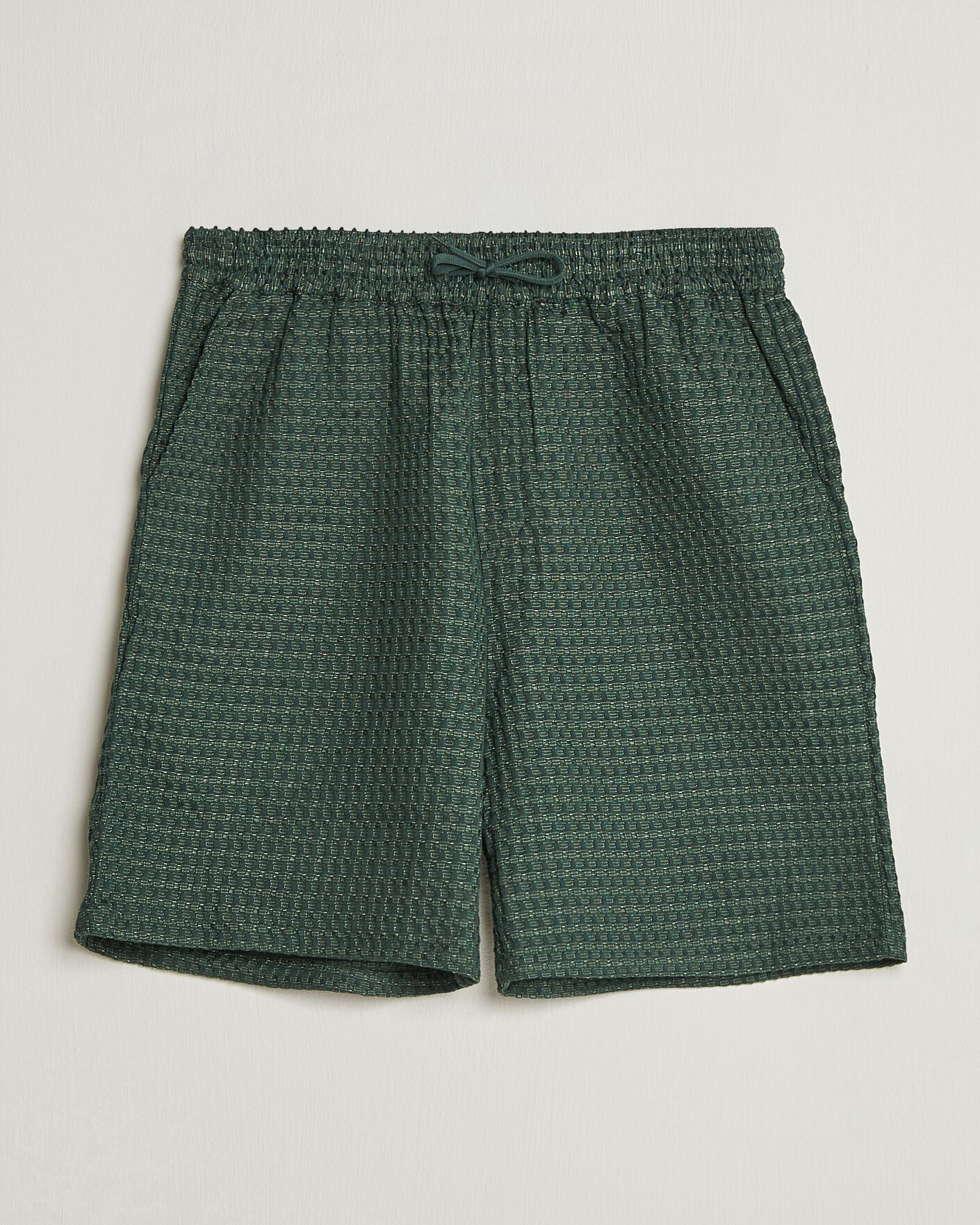 Heren | Korte broek | LES DEUX | Check Seersucker Casual Shorts Pine Green
