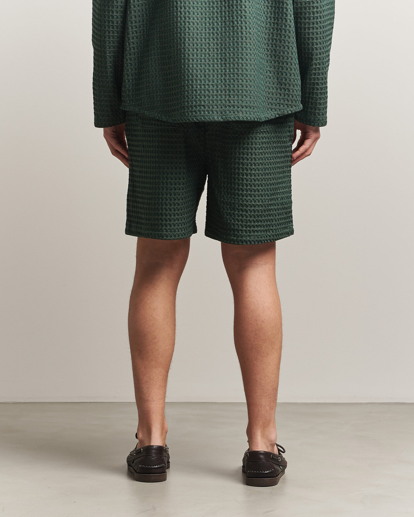 Heren | Korte broek | LES DEUX | Check Seersucker Casual Shorts Pine Green