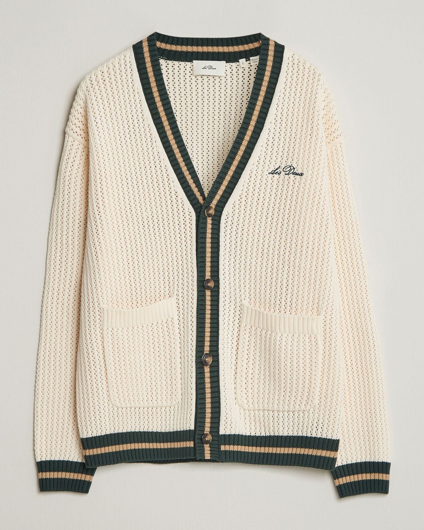 Homme | Pulls Et Tricots | LES DEUX | Lace Knitted Cardigan Eggnog White