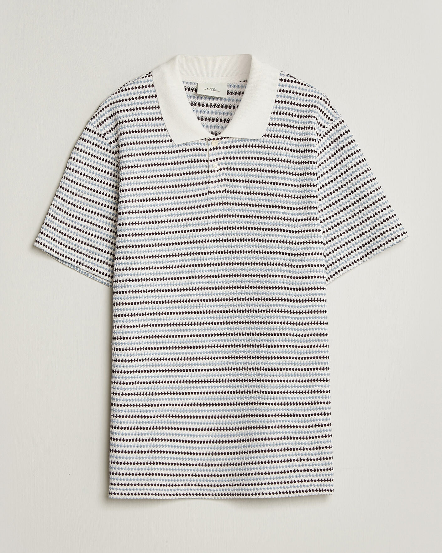 Heren | Polo's | LES DEUX | Knitted Stripe Polo Eggnog White