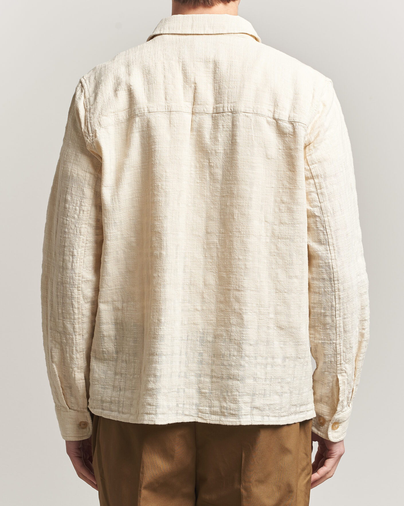 Homme | Chemises | LES DEUX | Textured Slub Overshirt Ivory