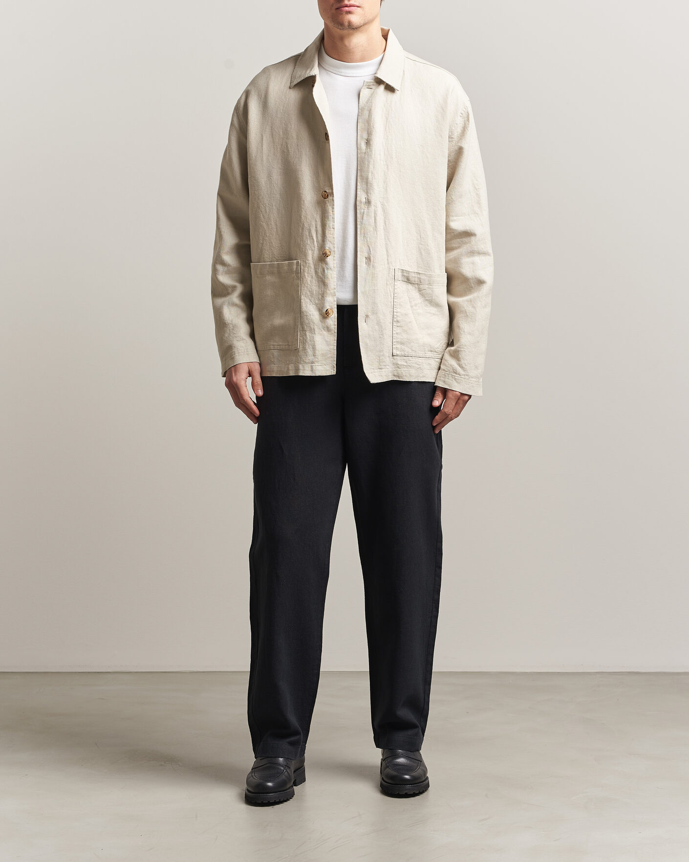 Heren | Overhemden | LES DEUX | Linen Overshirt Light Sand