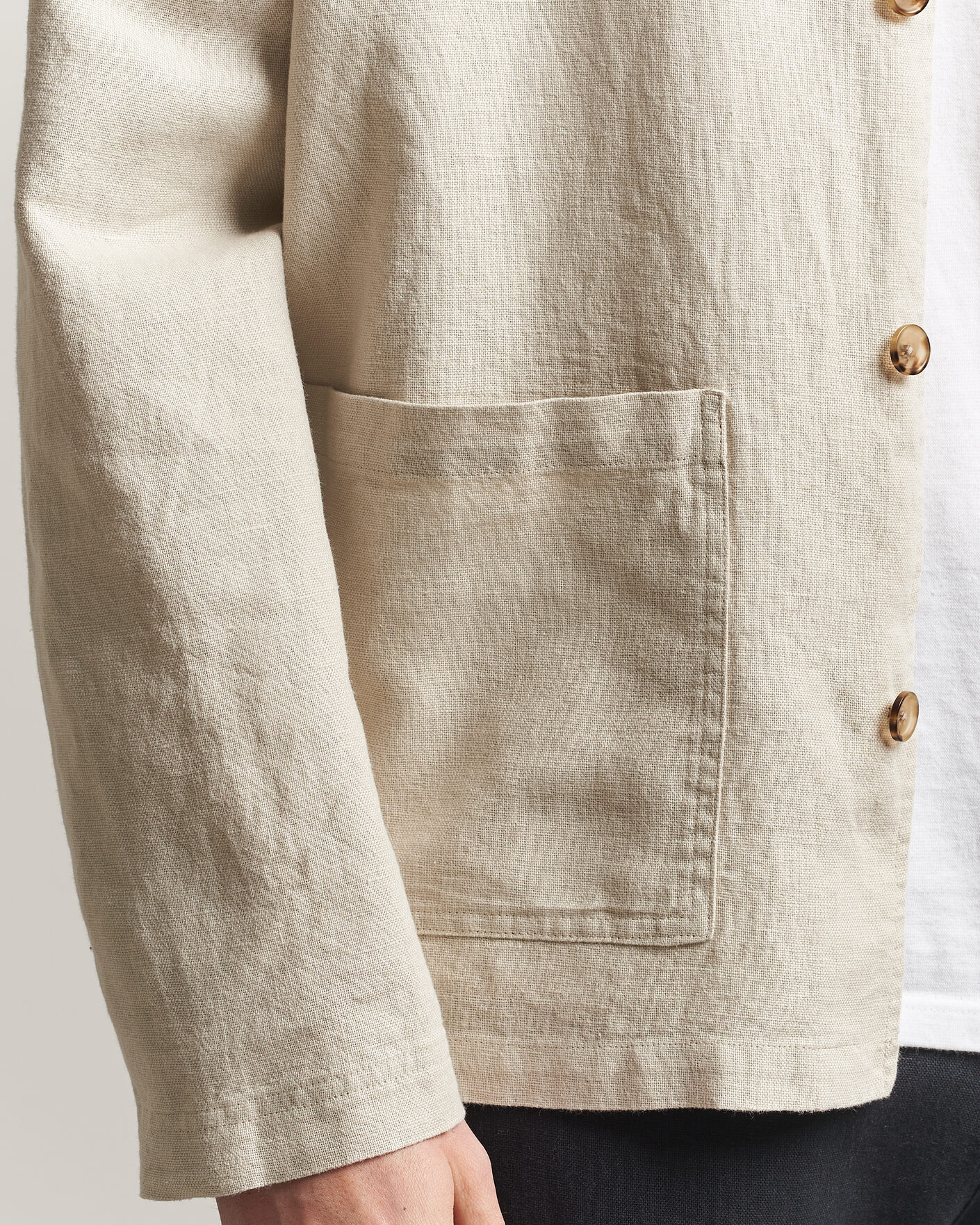 Heren | Overhemden | LES DEUX | Linen Overshirt Light Sand