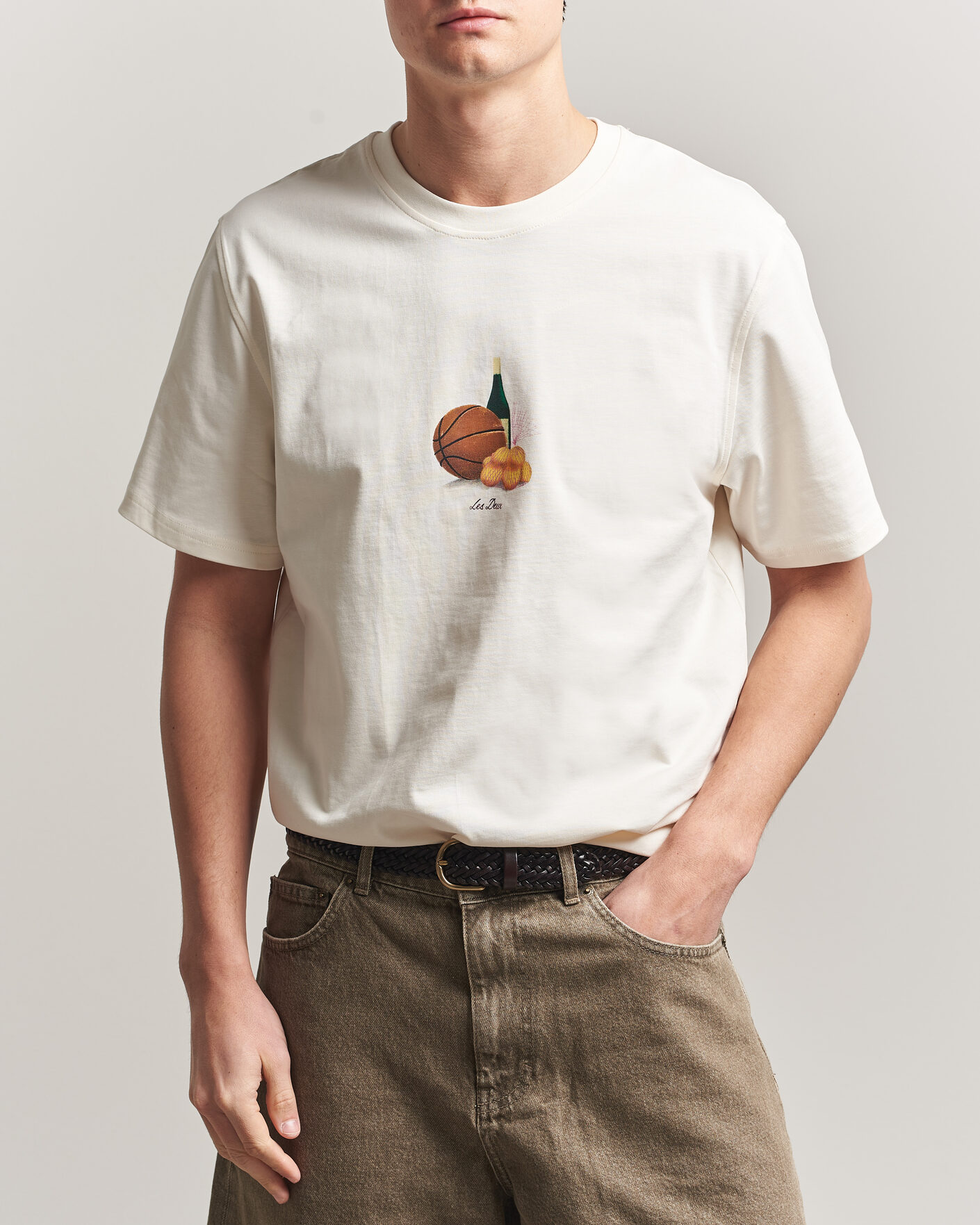 Homme | T-shirts | LES DEUX | Lemons Printed T-Shirt Eggnog White
