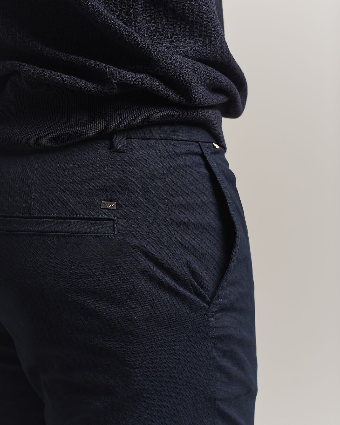 Heren | Broeken | BOSS BLACK | Kaiton Structured Chinos Dark Blue