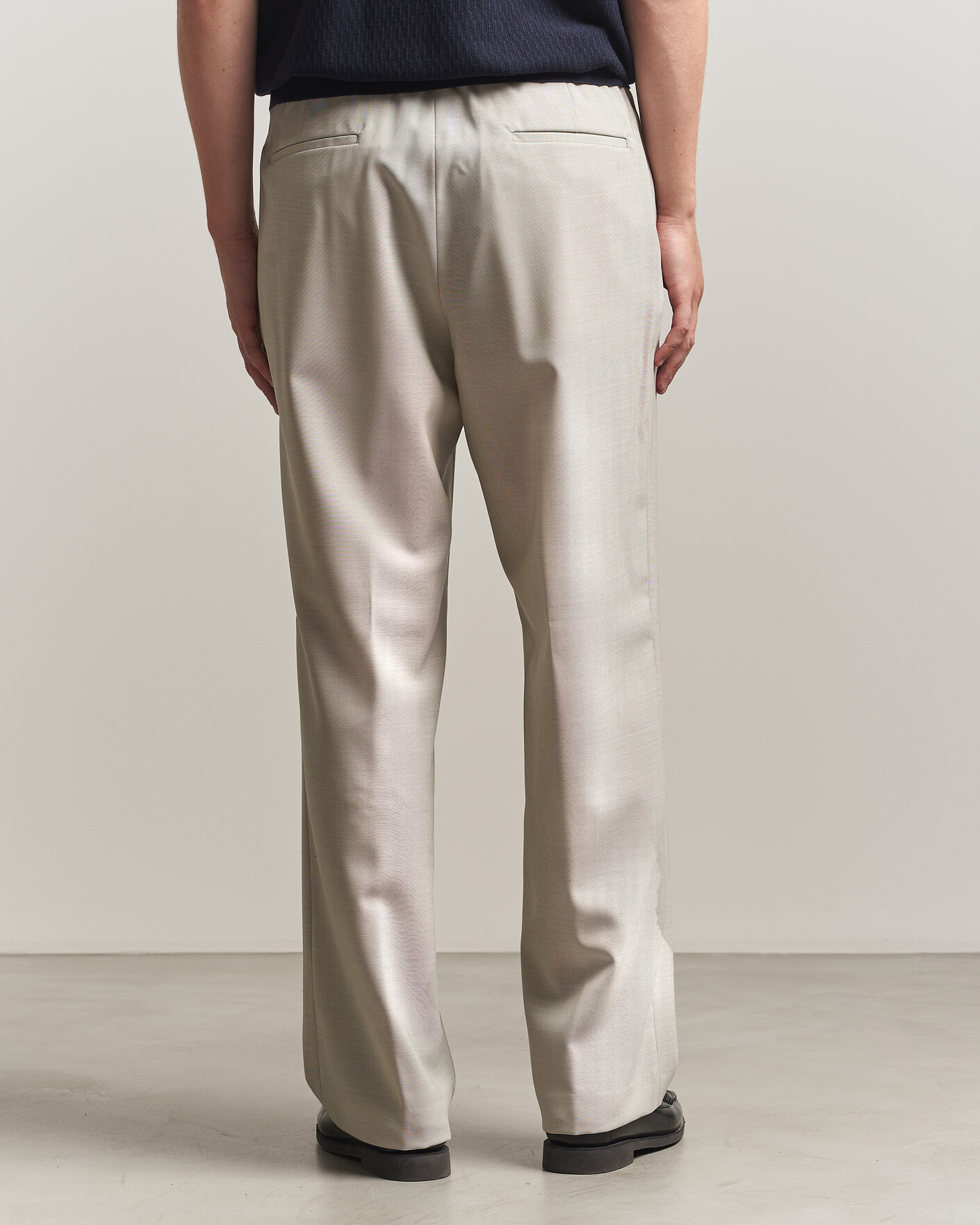 Heren | Broeken | BOSS BLACK | Pat Pleated Wool Trousers Light Beige