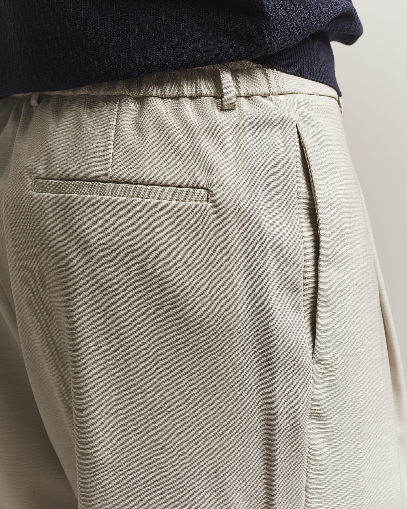 Heren | Broeken | BOSS BLACK | Pat Pleated Wool Trousers Light Beige
