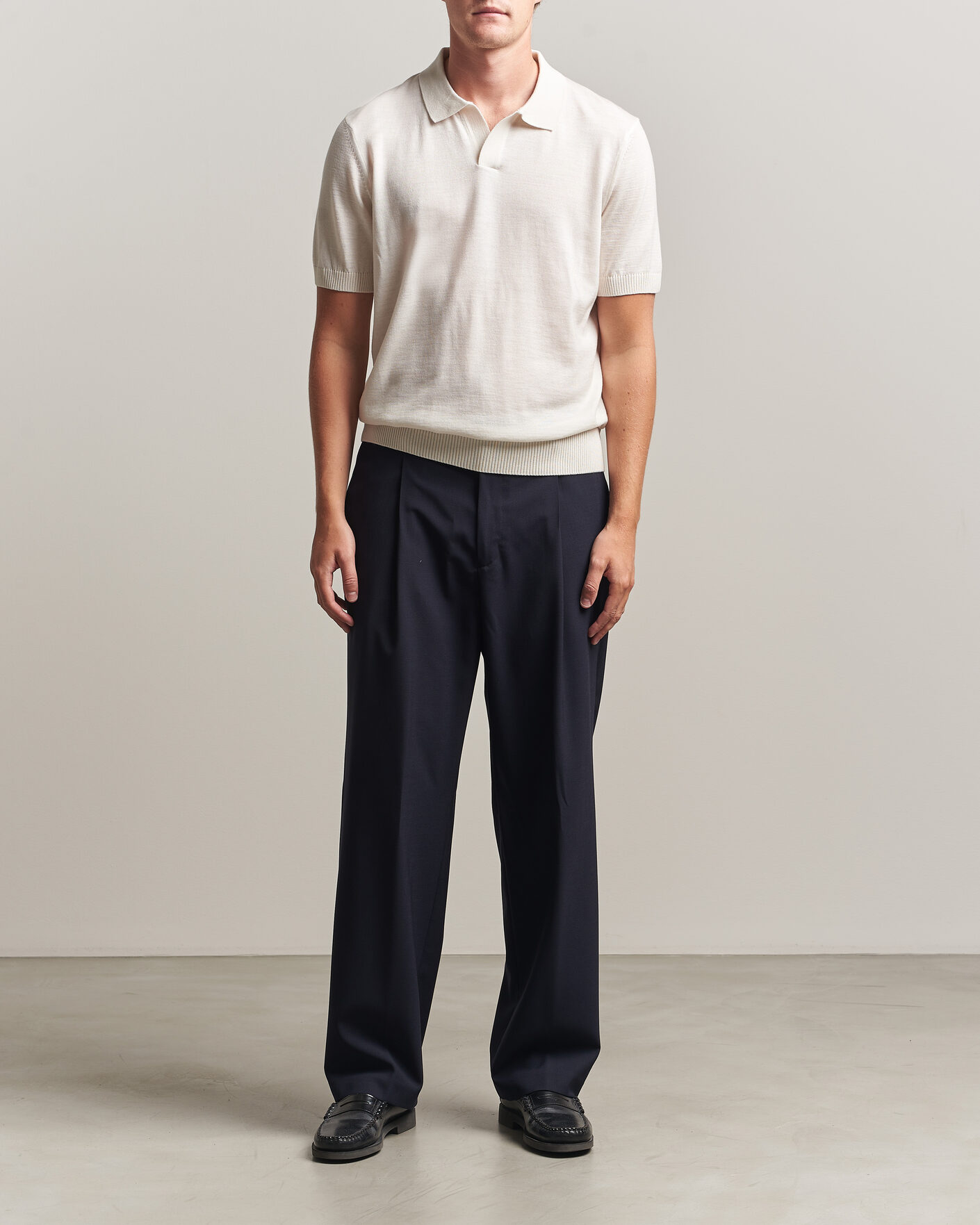 Heren | Broeken | BOSS BLACK | Pat Pleated Wool Trousers Dark Blue