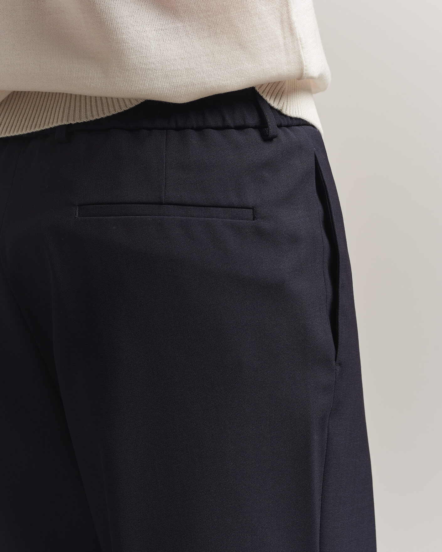 Heren | Broeken | BOSS BLACK | Pat Pleated Wool Trousers Dark Blue