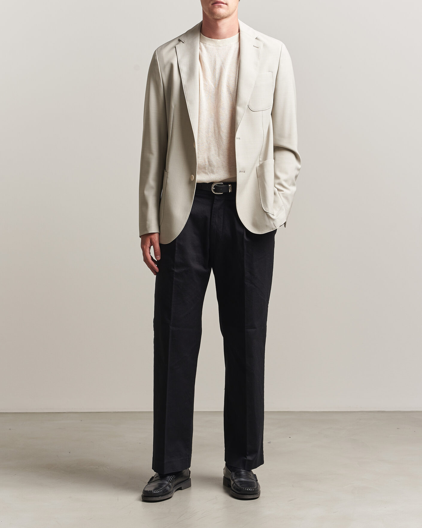 Heren | Blazers | BOSS BLACK | Hanry Wool Patch Pocket Blazer Light Beige