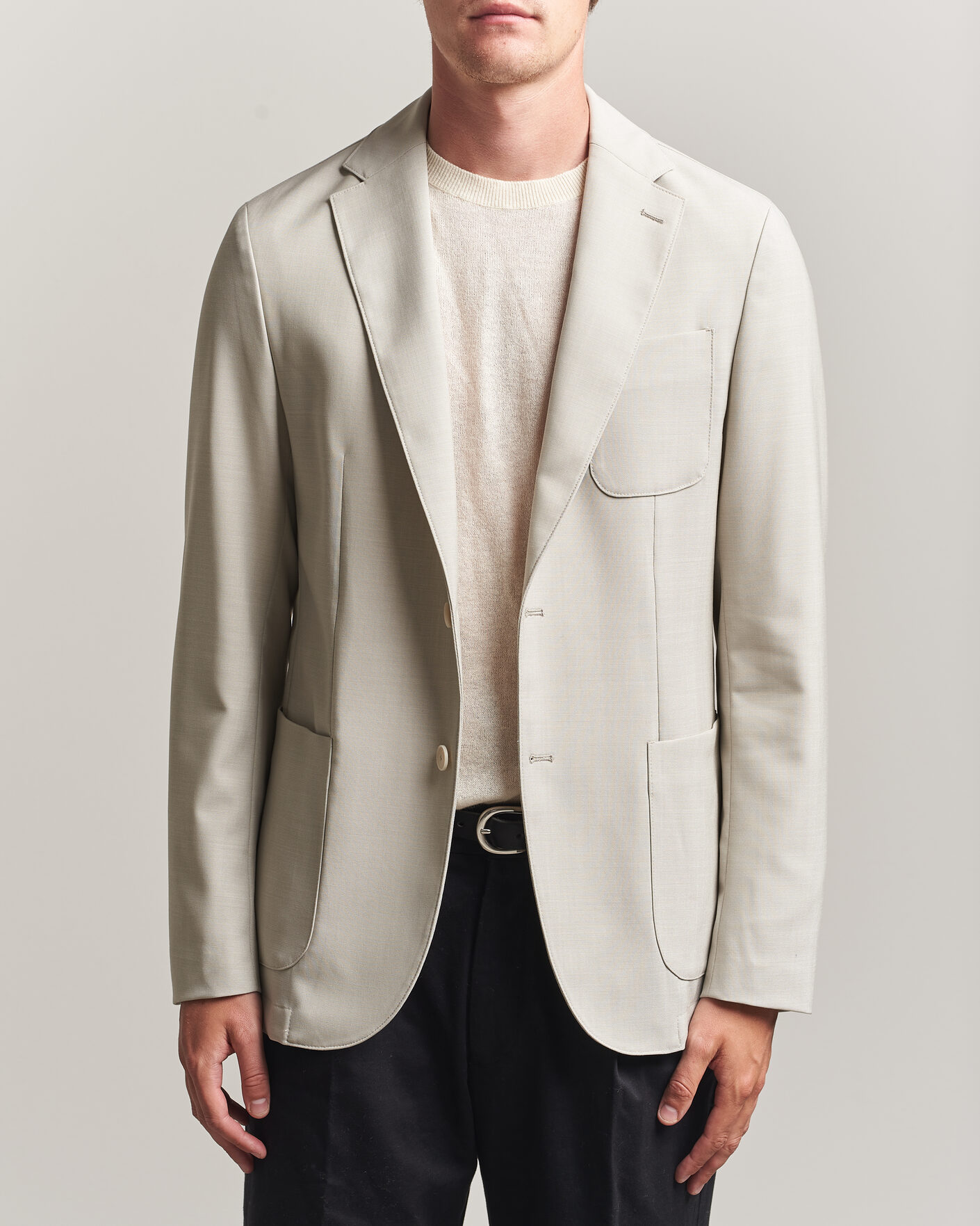 Heren | Blazers | BOSS BLACK | Hanry Wool Patch Pocket Blazer Light Beige