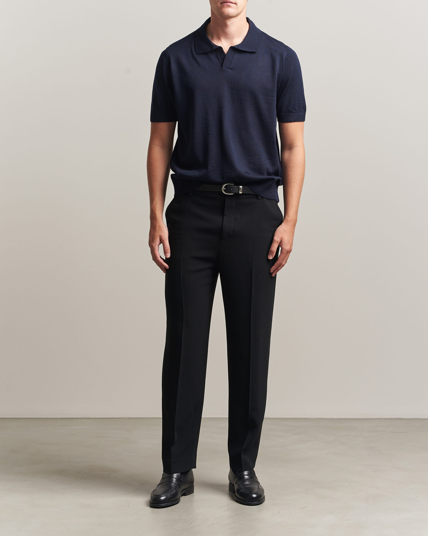 Homme | Polos | BOSS BLACK | Lantoni Knitted Polo Dark Blue
