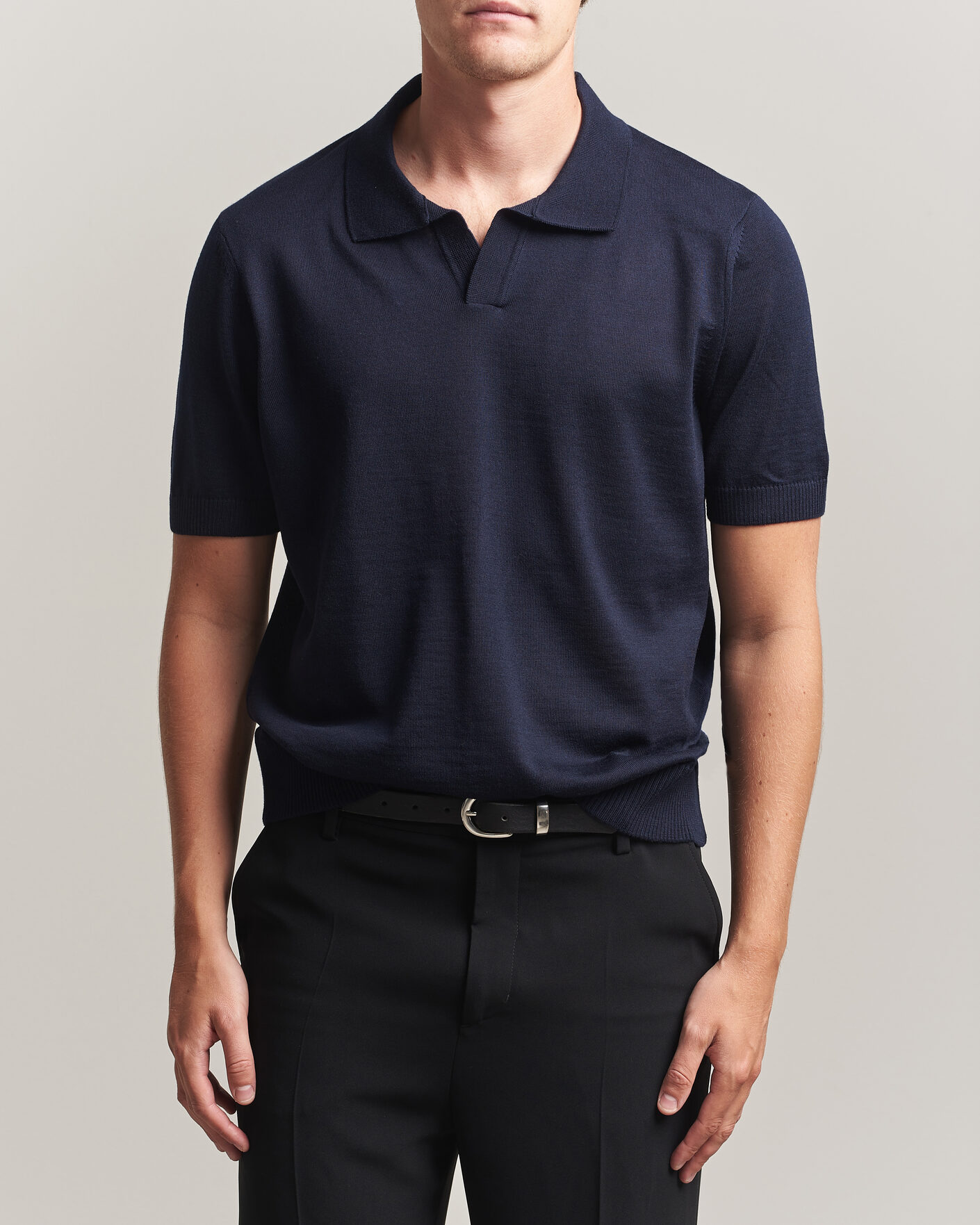 Heren | Polo's | BOSS BLACK | Lantoni Knitted Polo Dark Blue