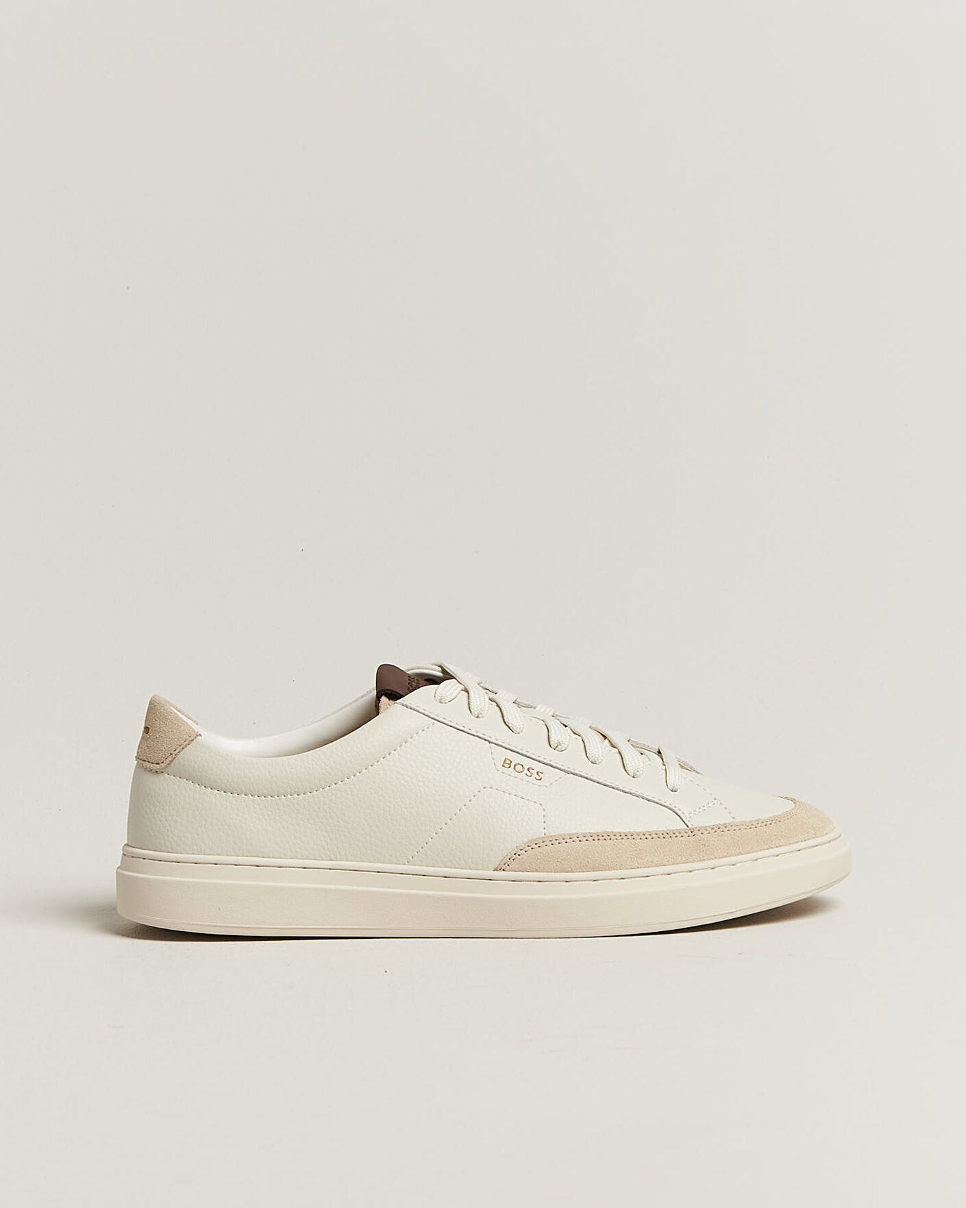 Homme | Baskets | BOSS BLACK | Kieran Leather/Suede Sneaker Open White