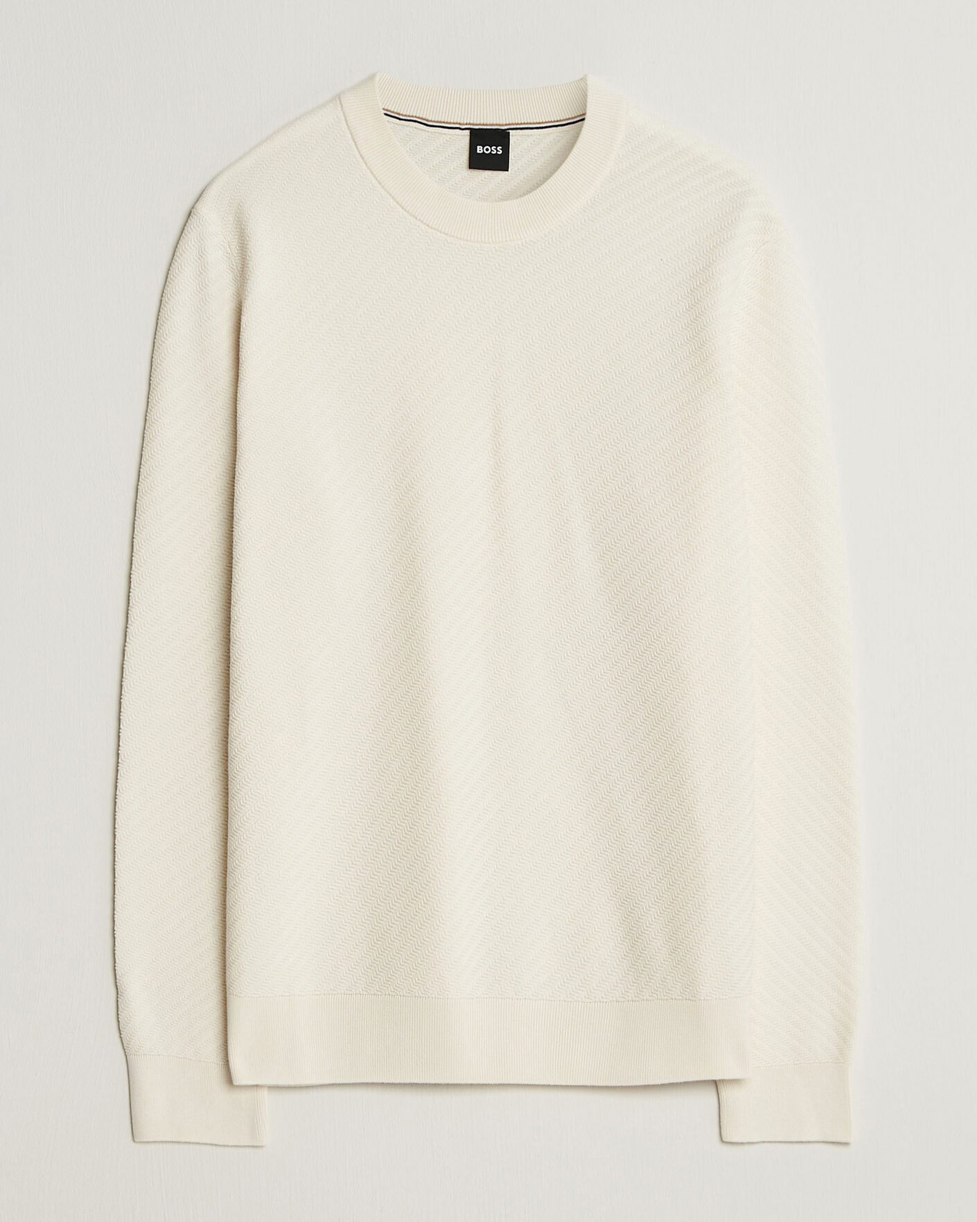 Heren | Truien | BOSS BLACK | Lofranco Structured Knitted Sweater Open White