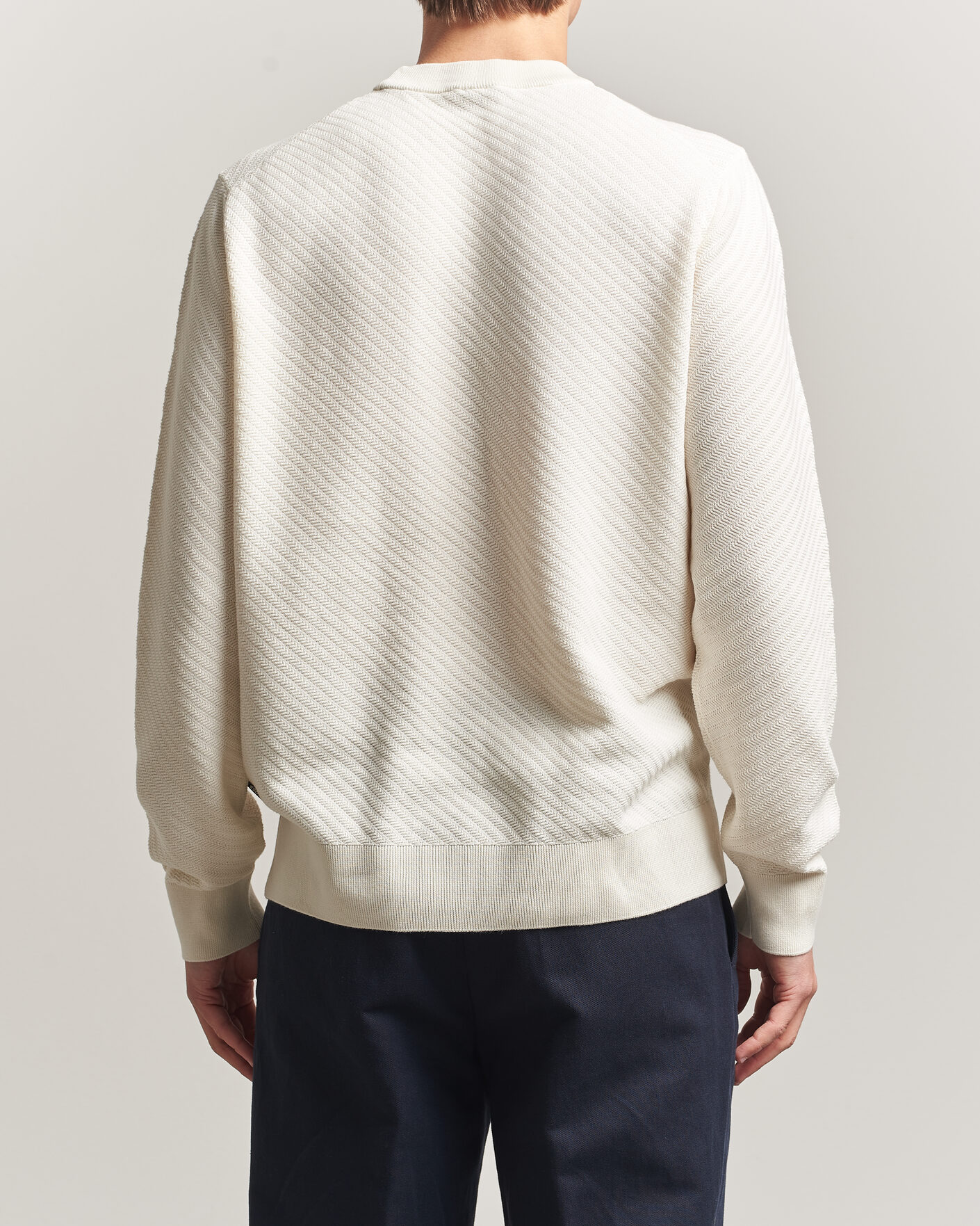 Heren | Truien | BOSS BLACK | Lofranco Structured Knitted Sweater Open White
