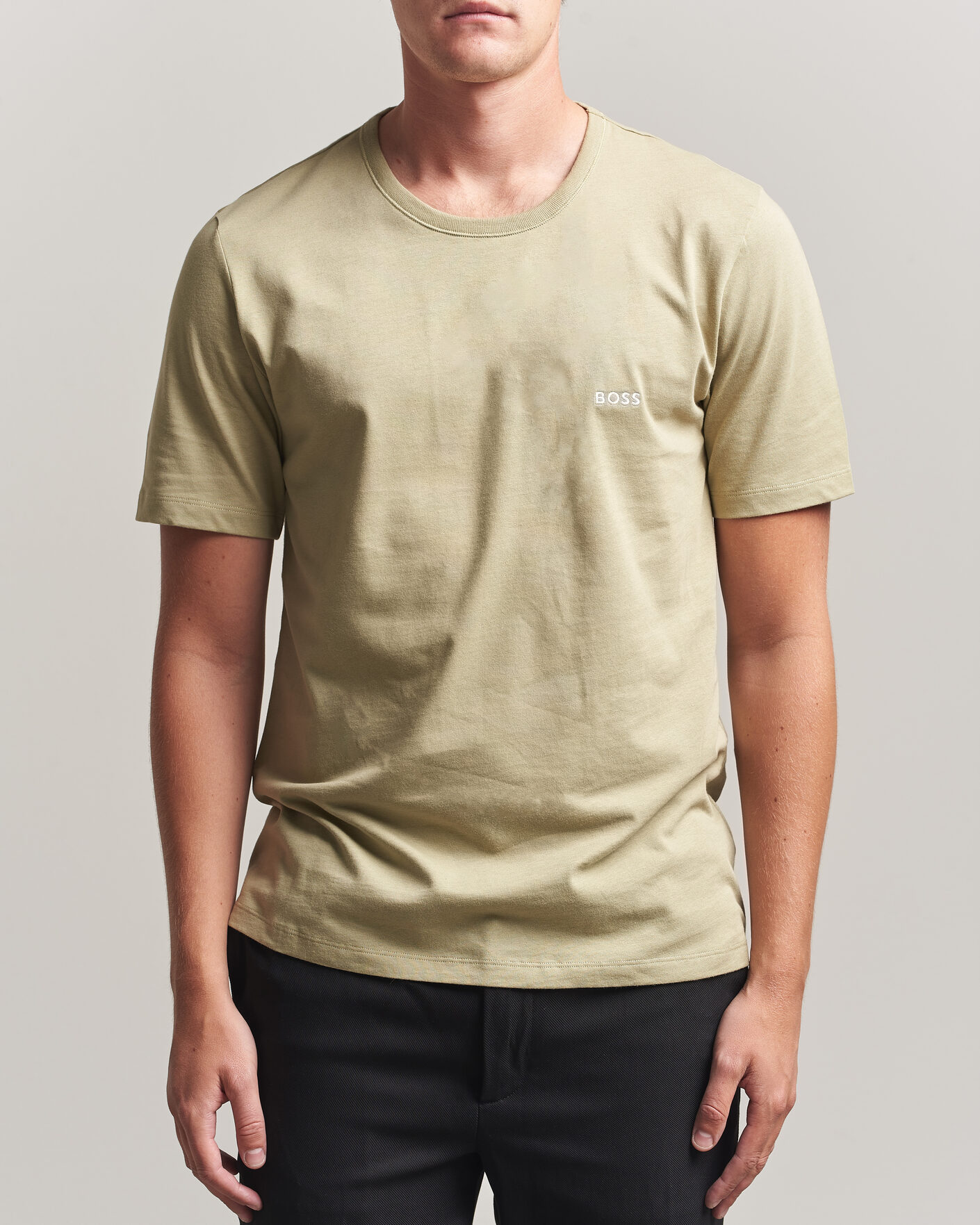 Homme | T-shirts | BOSS BLACK | 3-Pack Crew Neck T-Shirt Green/Beige/White