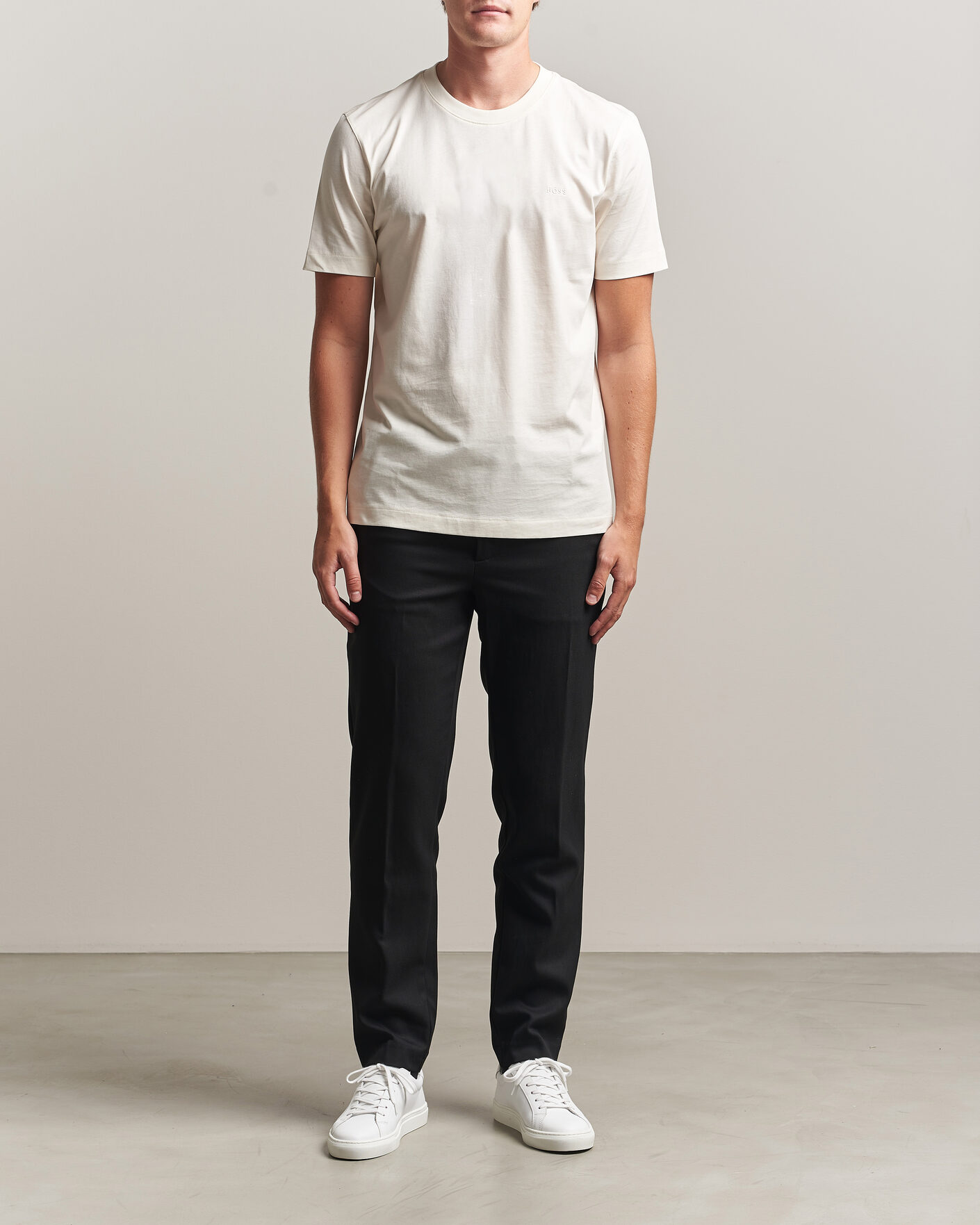 Heren | T-shirts | BOSS BLACK | Thompson Crew Neck T-Shirt Open White