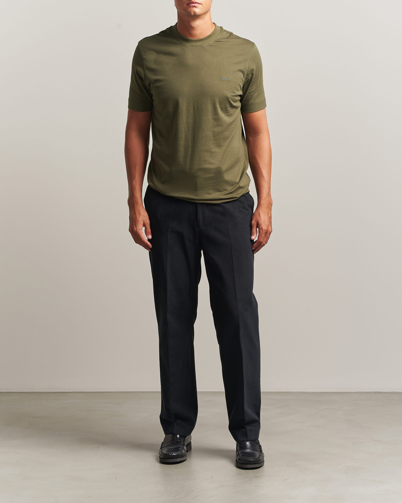 Homme | T-shirts | BOSS BLACK | Thompson Crew Neck T-Shirt Open Green