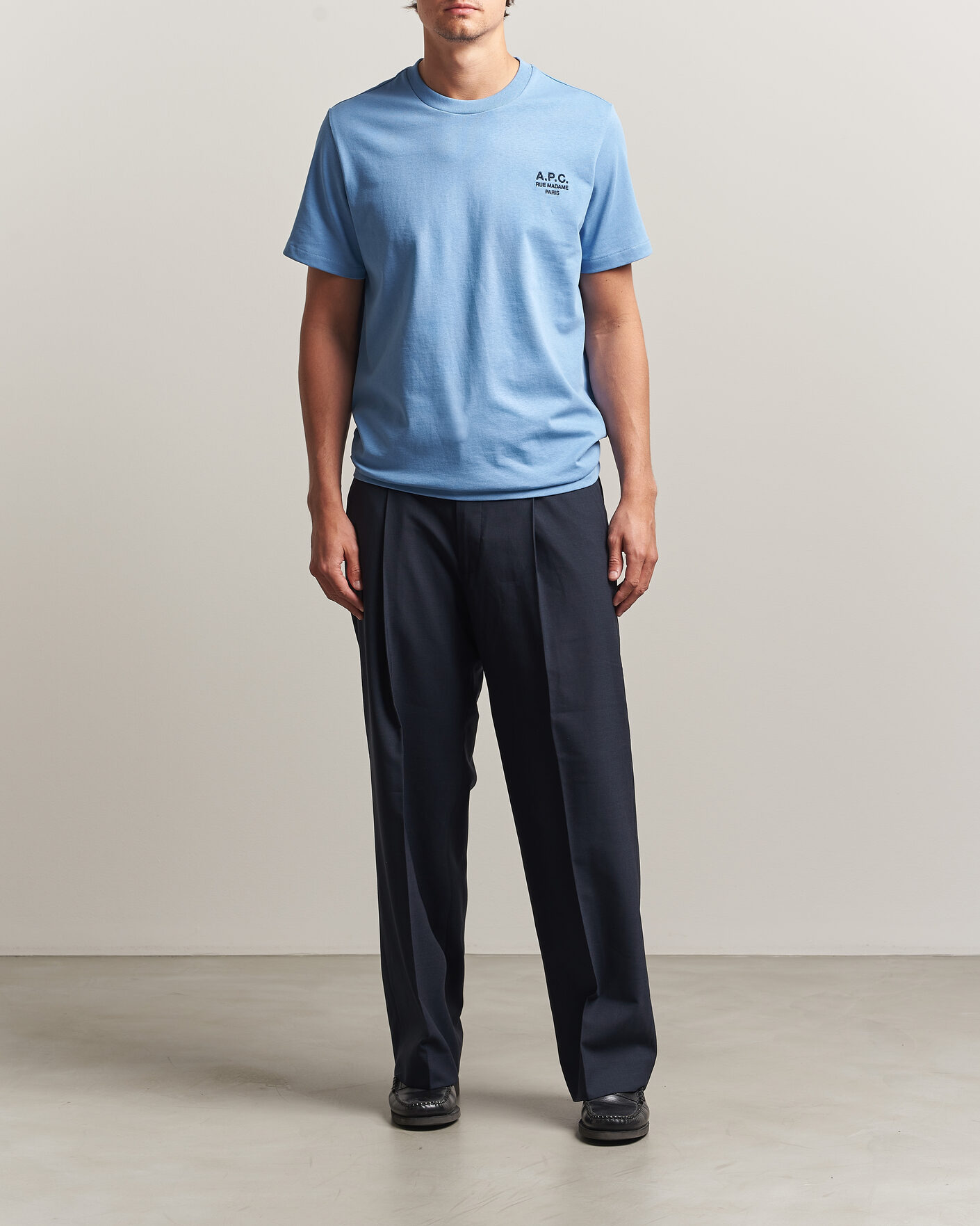 Heren | T-shirts | A.P.C. | Rue Madame T-Shirt Light Blue