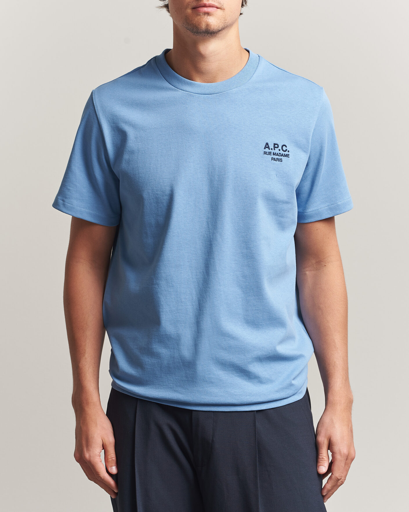 Heren | T-shirts | A.P.C. | Rue Madame T-Shirt Light Blue
