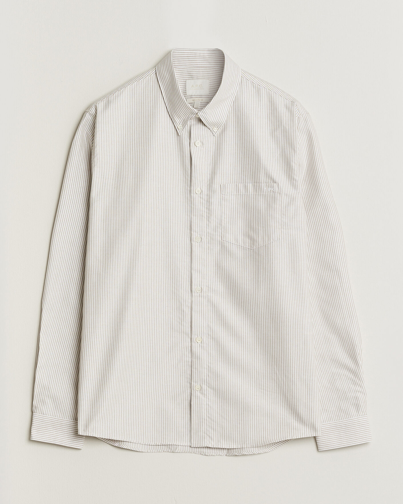 Heren | Overhemden | A.P.C. | Greg Striped Oxford Shirt Beige/White