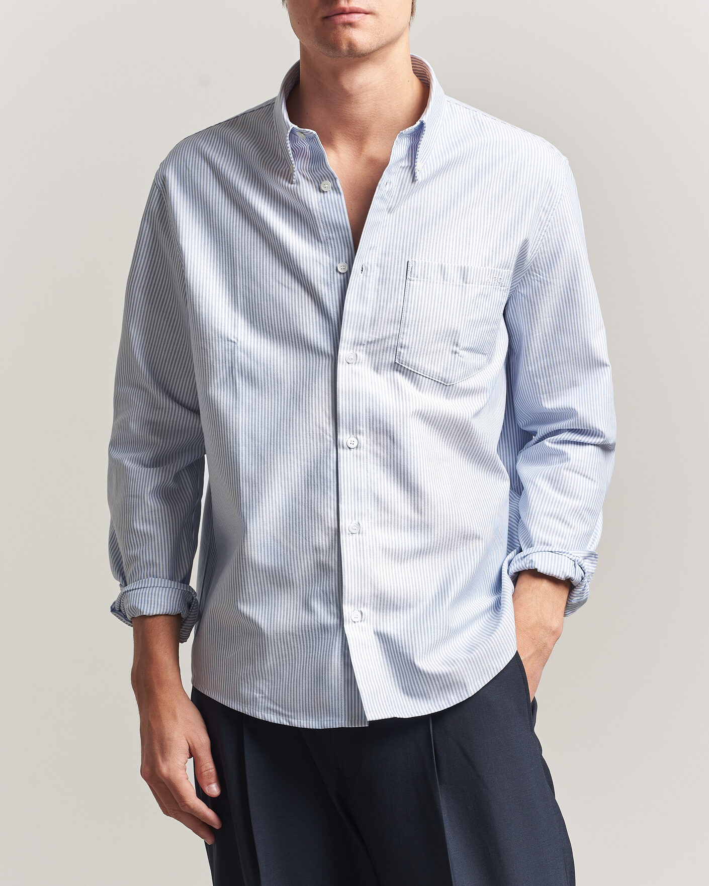 Heren | Overhemden | A.P.C. | Greg Striped Oxford Shirt Blue/White