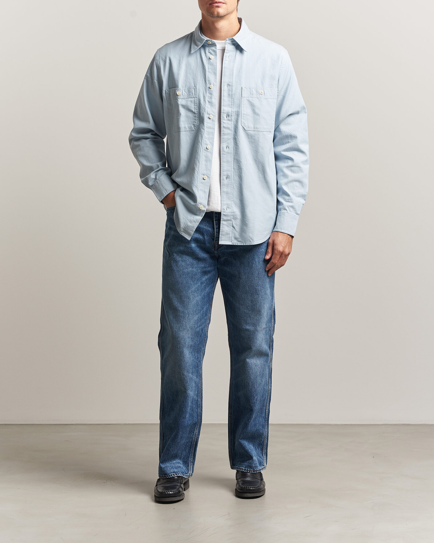 Homme | Chemises | NN07 | Colby Twill Overshirt Sky Mist