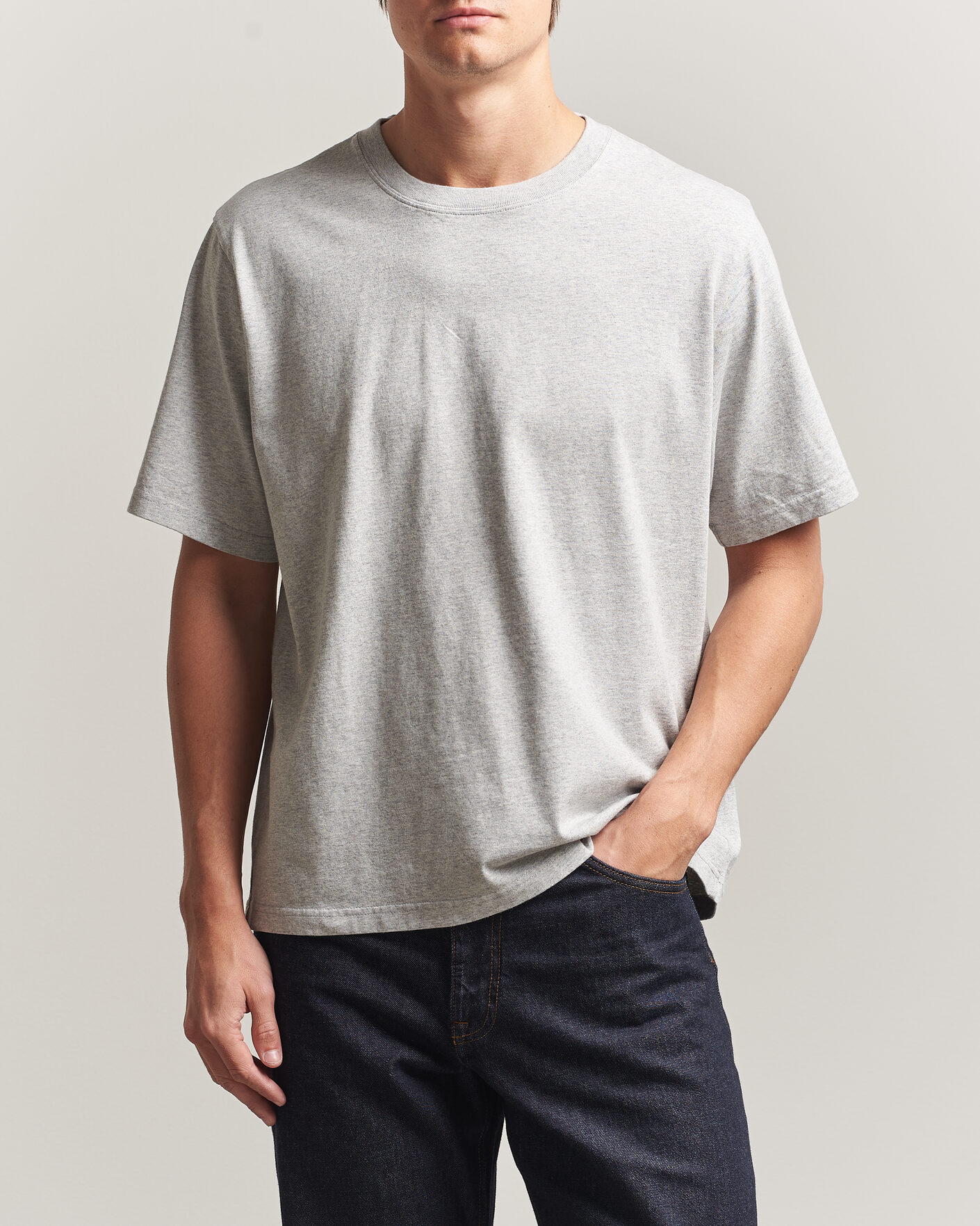 Heren | T-shirts | NN07 | Jett Printed HQ T-Shirt Grey Melange