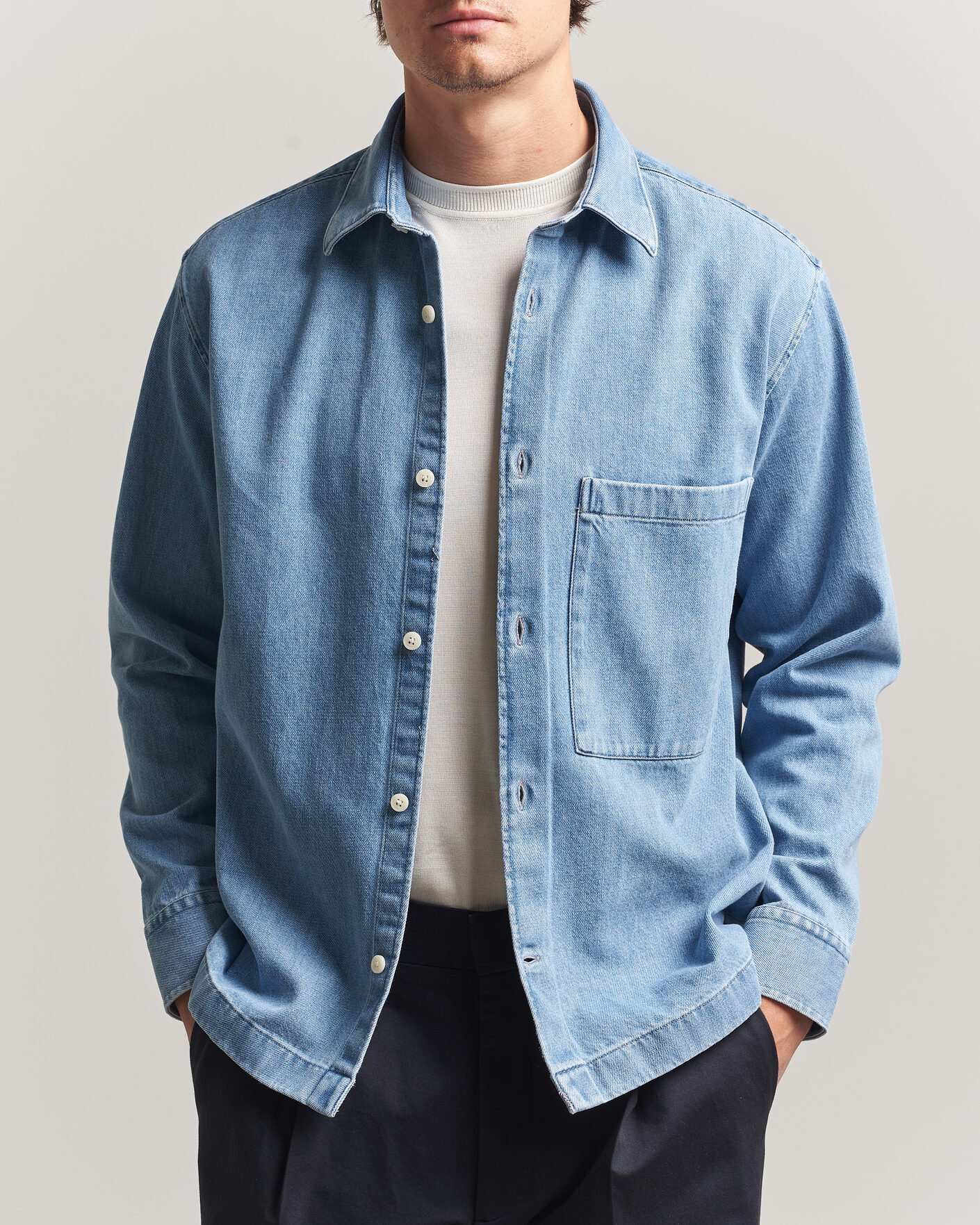 Homme | Chemises | NN07 | Freddy Denim Overshirt Light Blue
