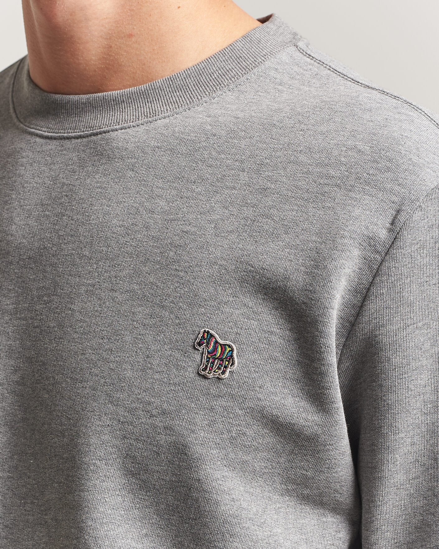 Homme | Pulls Et Tricots | PS Paul Smith | Zebra Organic Cotton Sweatshirt Grey Melange