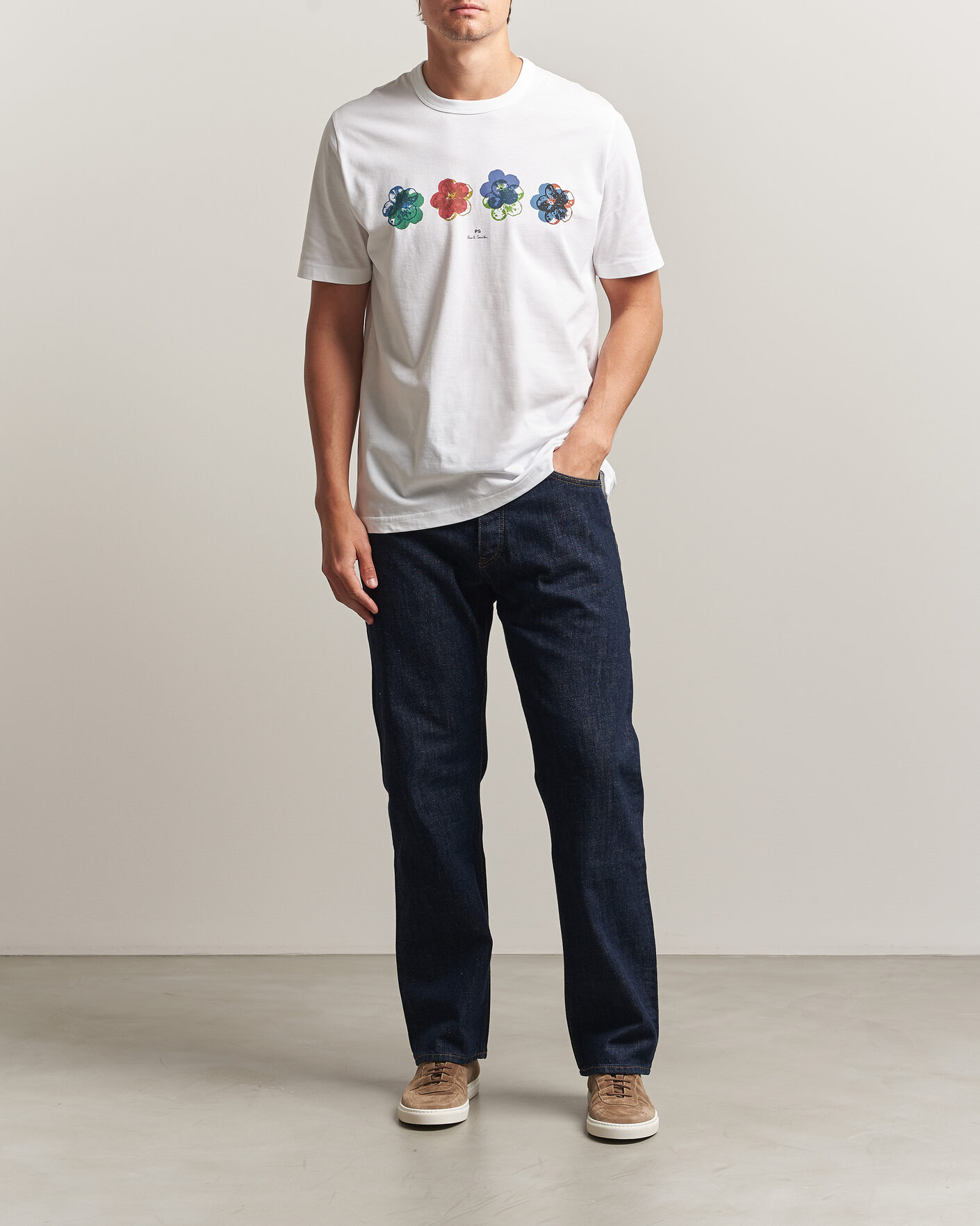 Heren | T-shirts | PS Paul Smith | Flower Crew Neck T-Shirt White