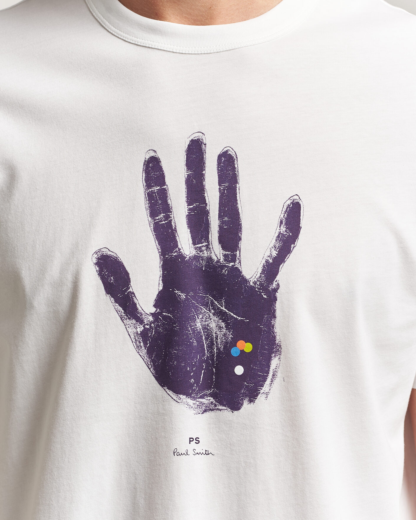 Heren | T-shirts | PS Paul Smith | Hand Crew Neck T-Shirt White