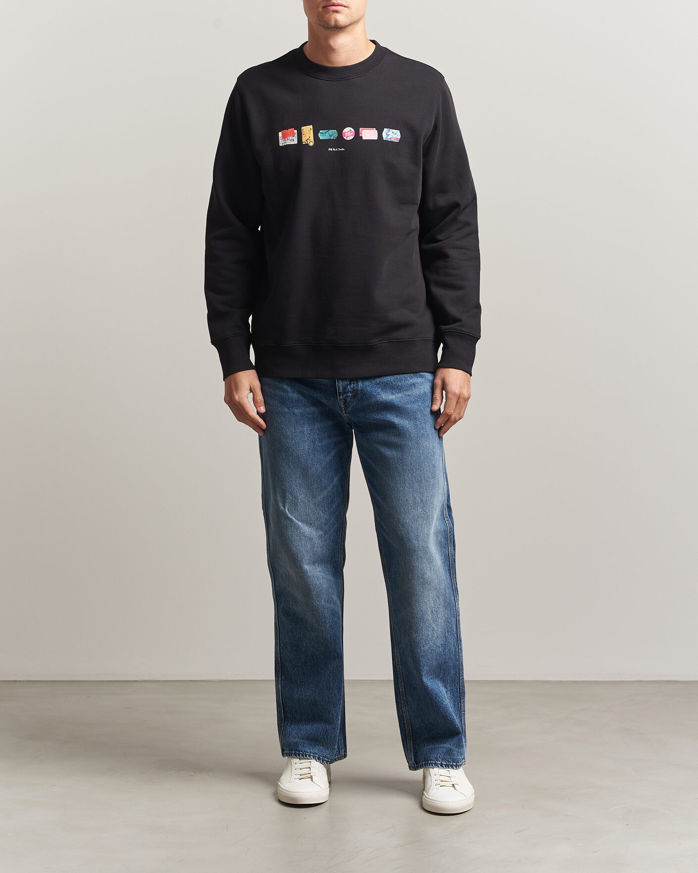 Heren | Truien | PS Paul Smith | In A Row Crew Neck Sweatshirt Black