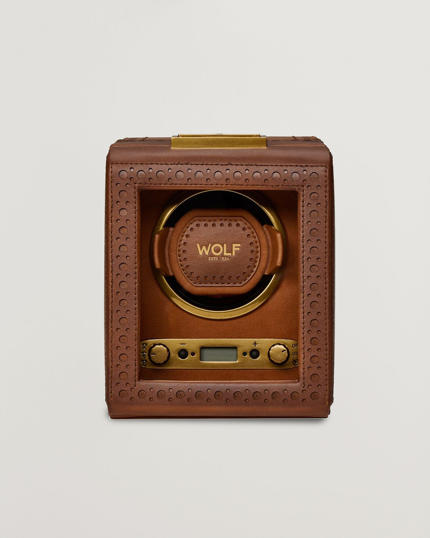 Heren | Horloge & juwelendozen | WOLF | Brouge Single Watch Winder Burnished Brown