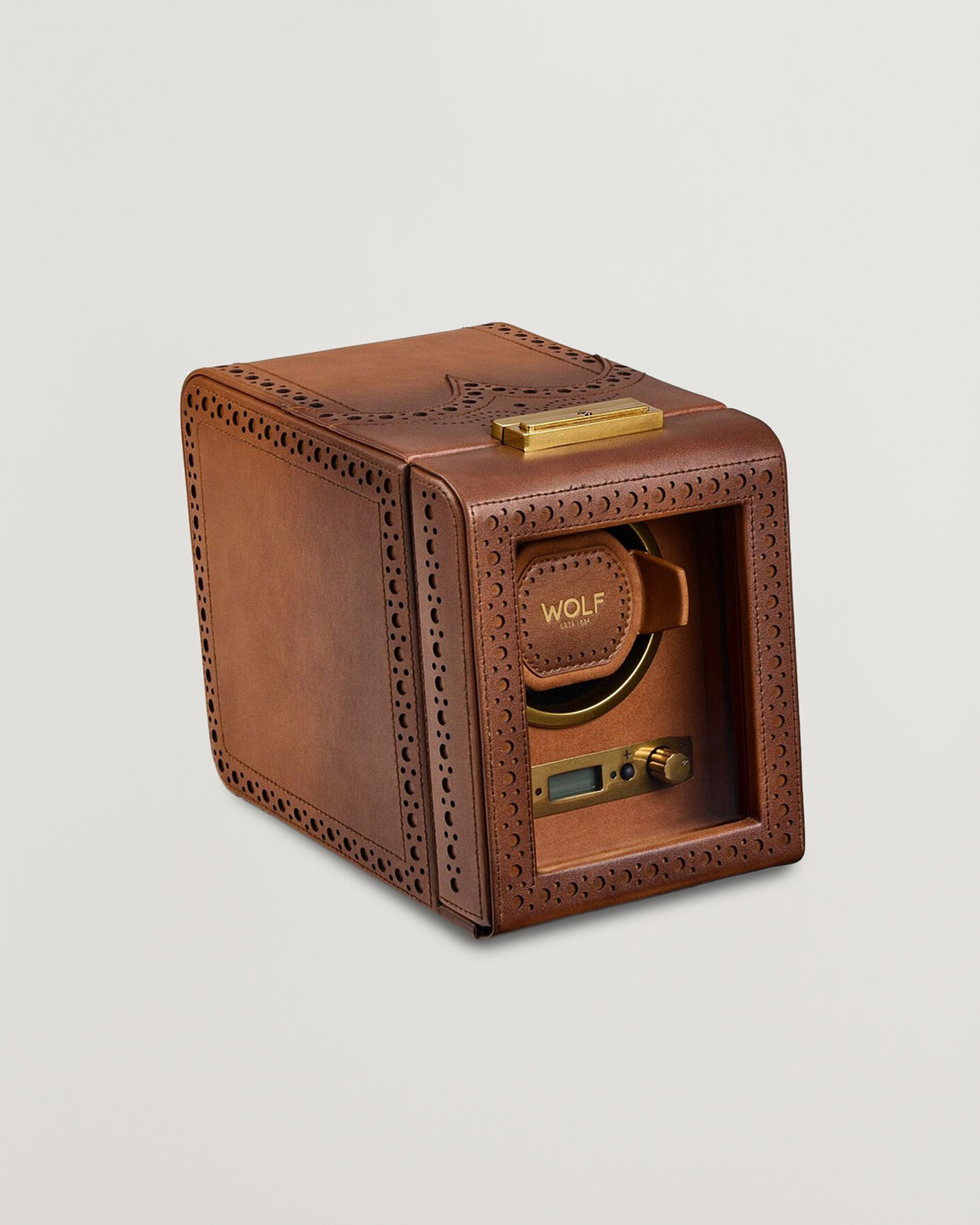 Heren | Horloge & juwelendozen | WOLF | Brouge Single Watch Winder Burnished Brown