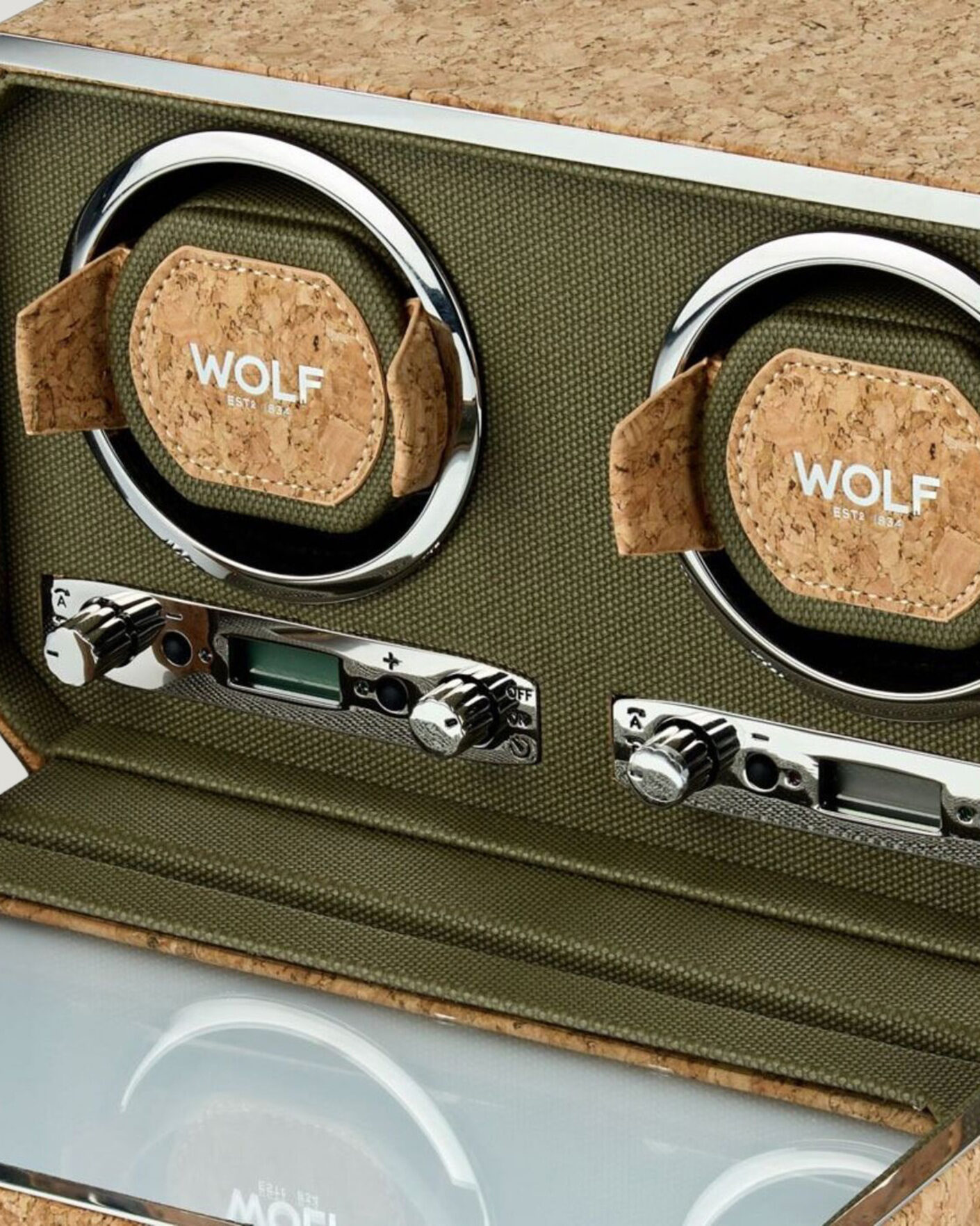 Homme | Boîtes montres et bijoux | WOLF | Cortica Double Watch Winder Cork