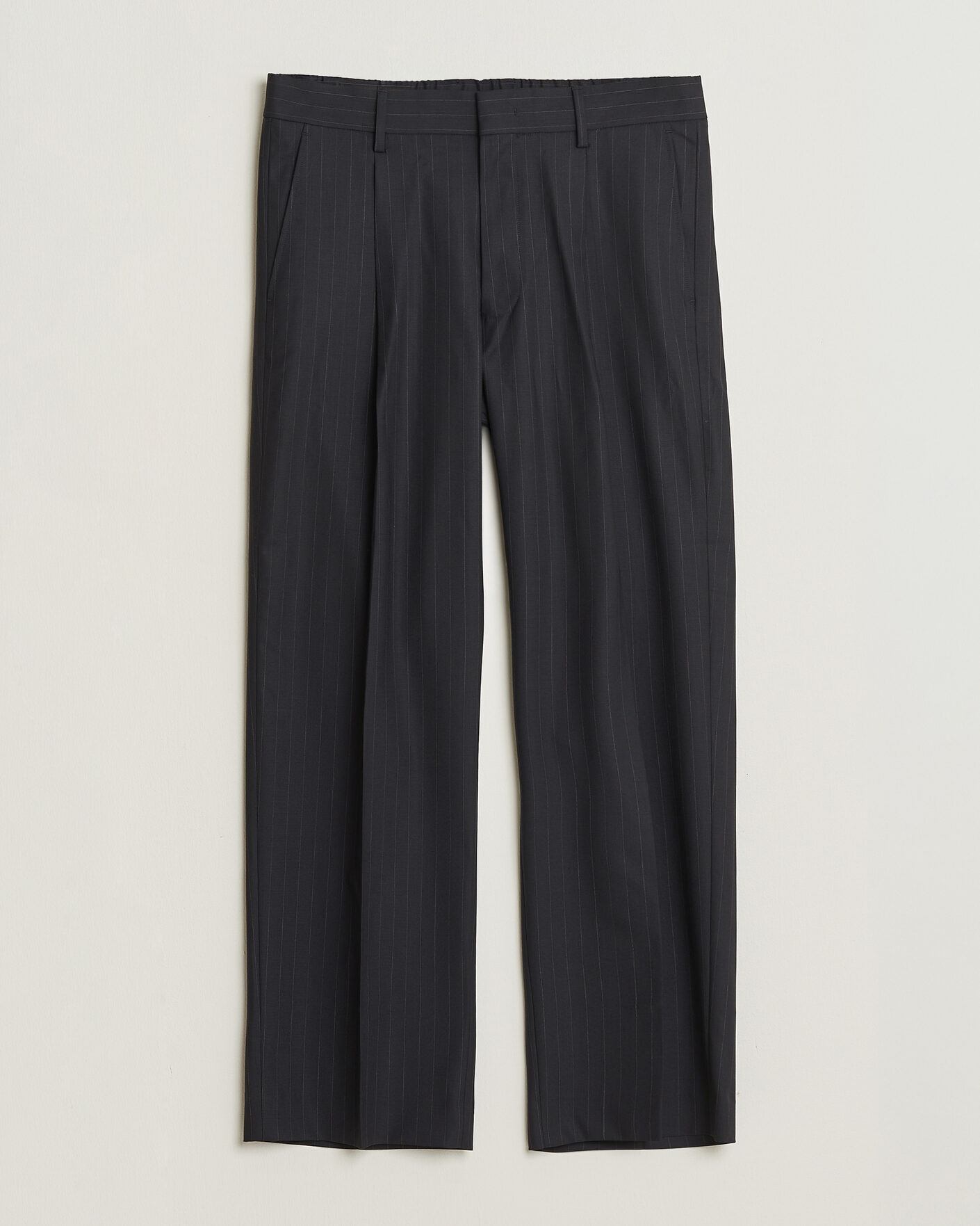Heren | Broeken | NN07 | Kay Pinstriped Pleated Trousers Navy Blue