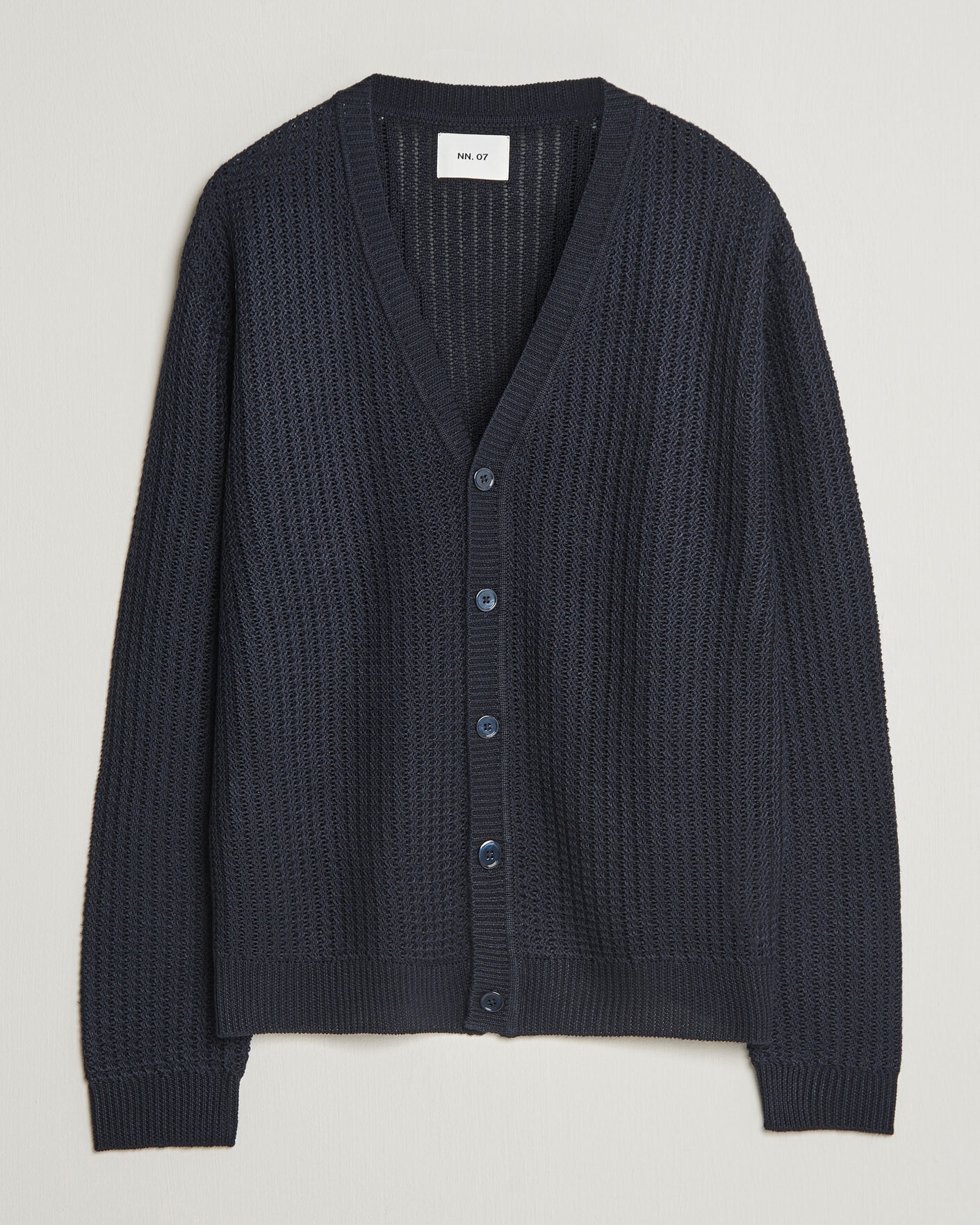 Homme | Pulls Et Tricots | NN07 | Tim Linen Knitted Cardigan Navy Blue