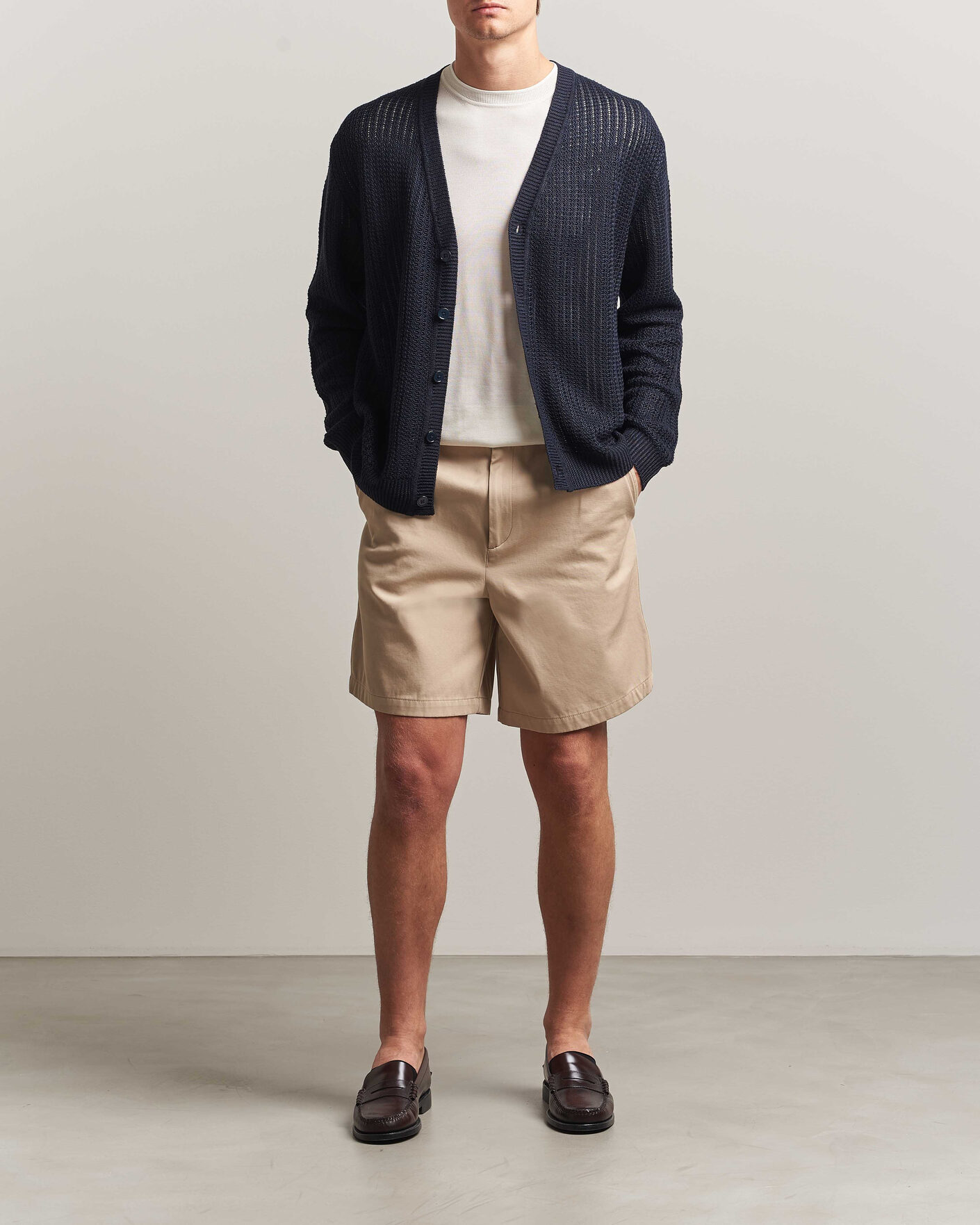 Homme | Pulls Et Tricots | NN07 | Tim Linen Knitted Cardigan Navy Blue