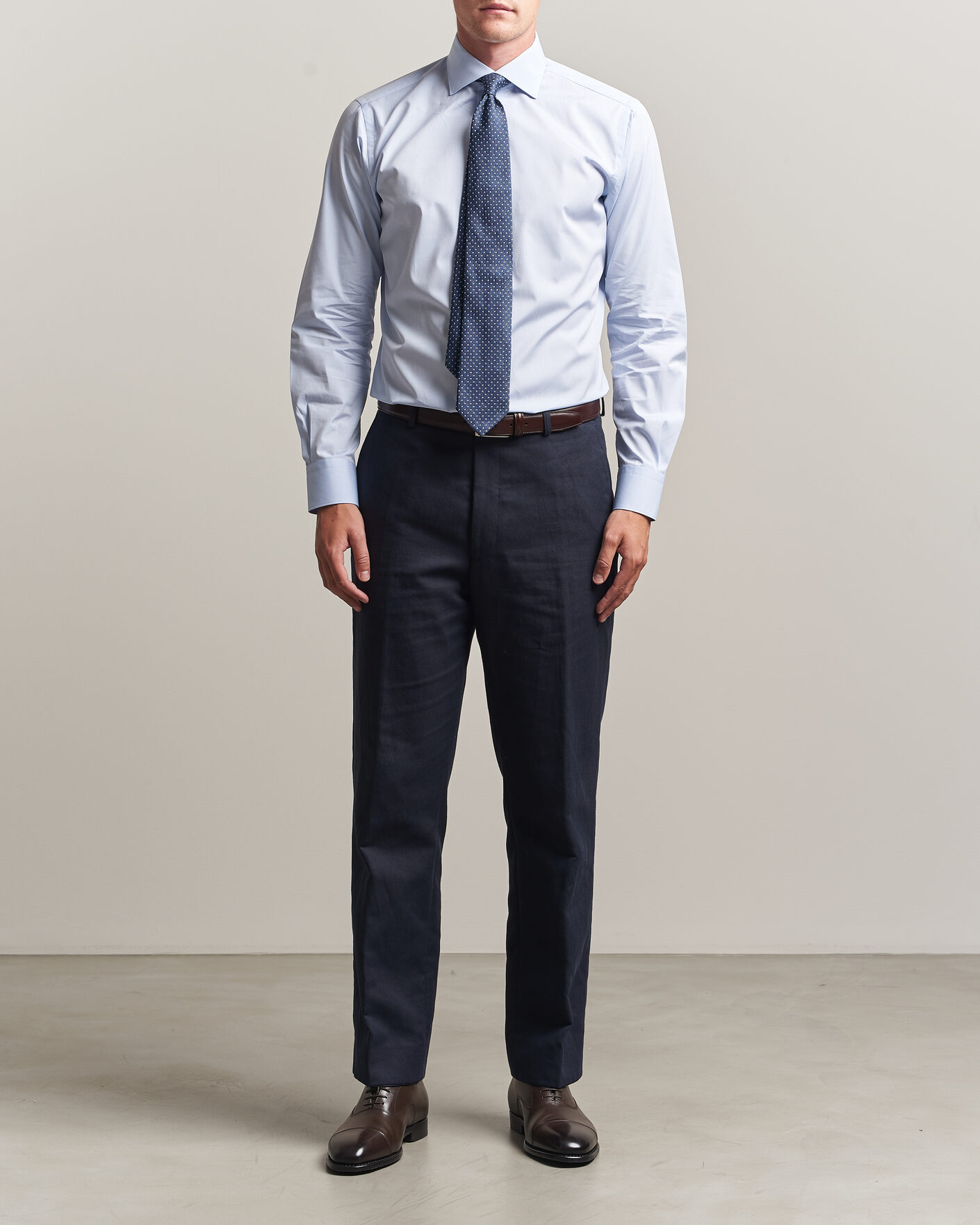 Homme | Chemises | Brioni | Poplin Cotton Dress Shirt Light Blue