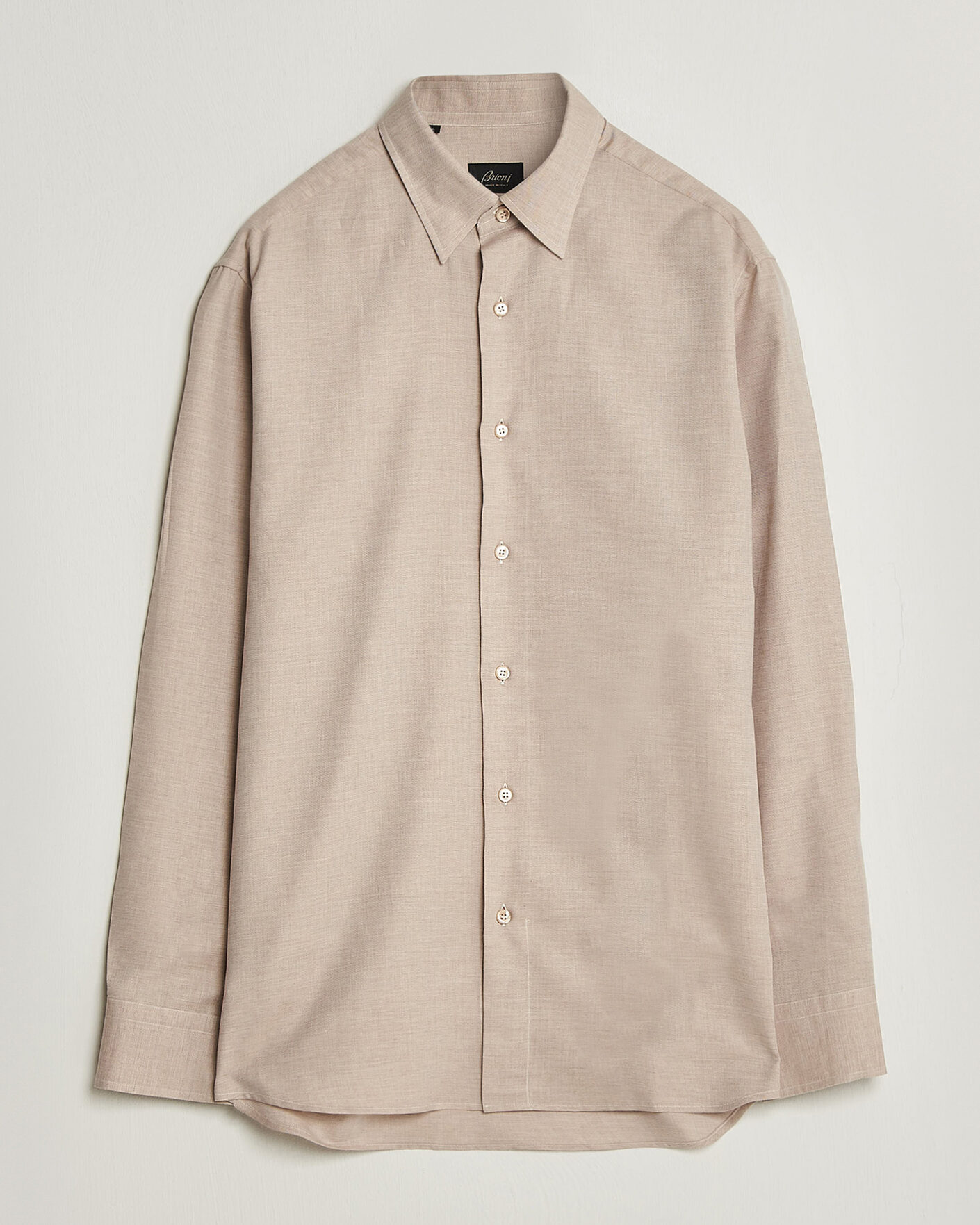 Heren | Overhemden | Brioni | Cotton/Cashmere Flannel Shirt Beige