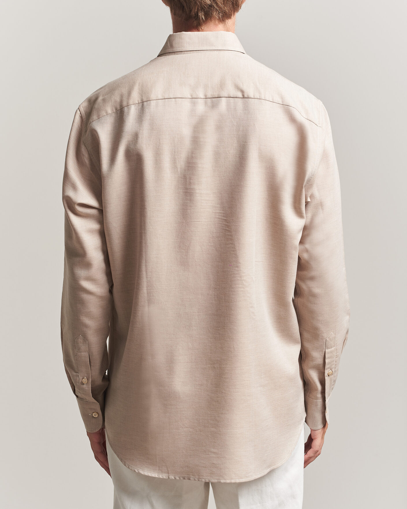 Heren | Overhemden | Brioni | Cotton/Cashmere Flannel Shirt Beige