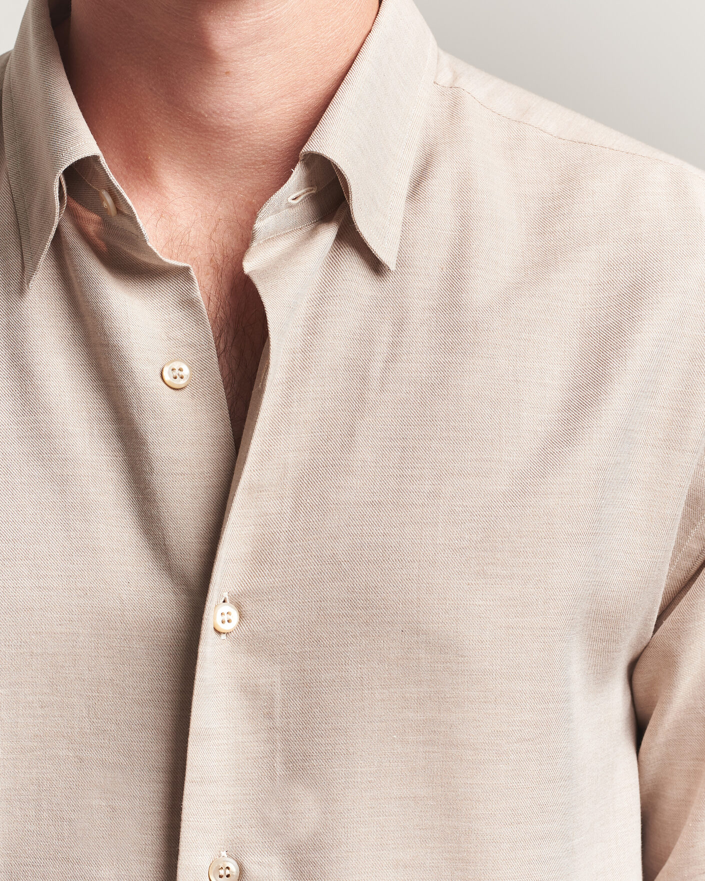 Heren | Overhemden | Brioni | Cotton/Cashmere Flannel Shirt Beige