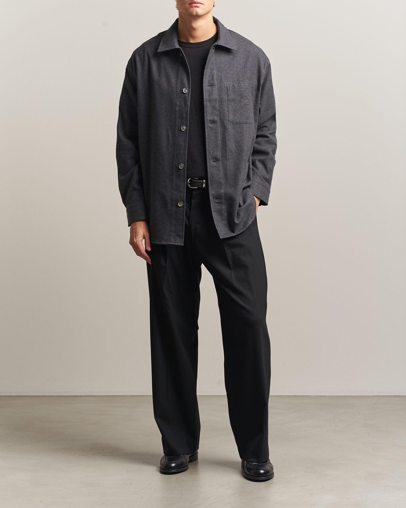 Homme | Chemises | Brioni | Cotton/Cashmere Overshirt Grey Melange
