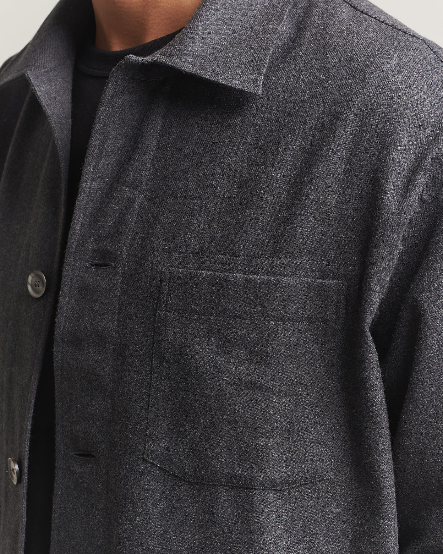 Homme | Chemises | Brioni | Cotton/Cashmere Overshirt Grey Melange