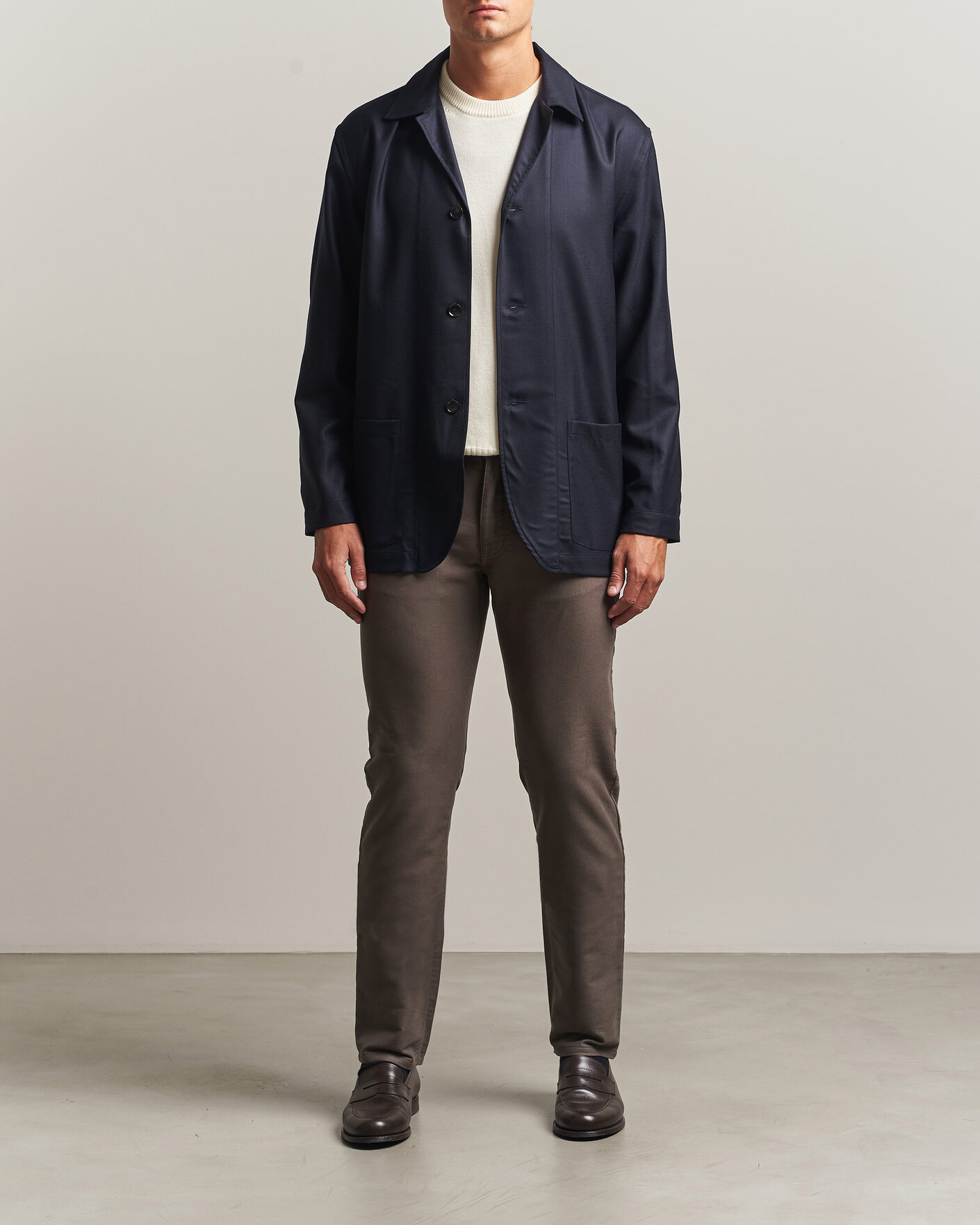 Homme | Pantalons | Brioni | 5-Pocket Moleskine Pants Grey