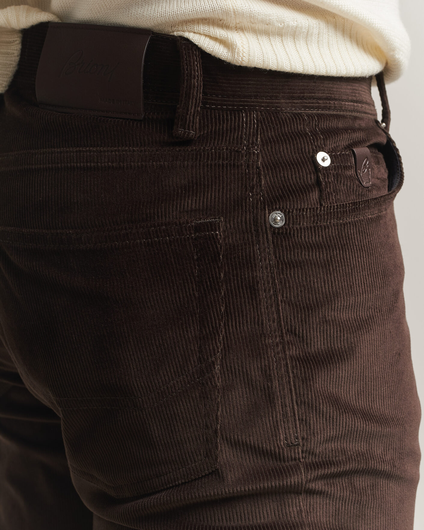 Heren | Broeken | Brioni | 5-Pocket Corduroy Pants Dark Brown